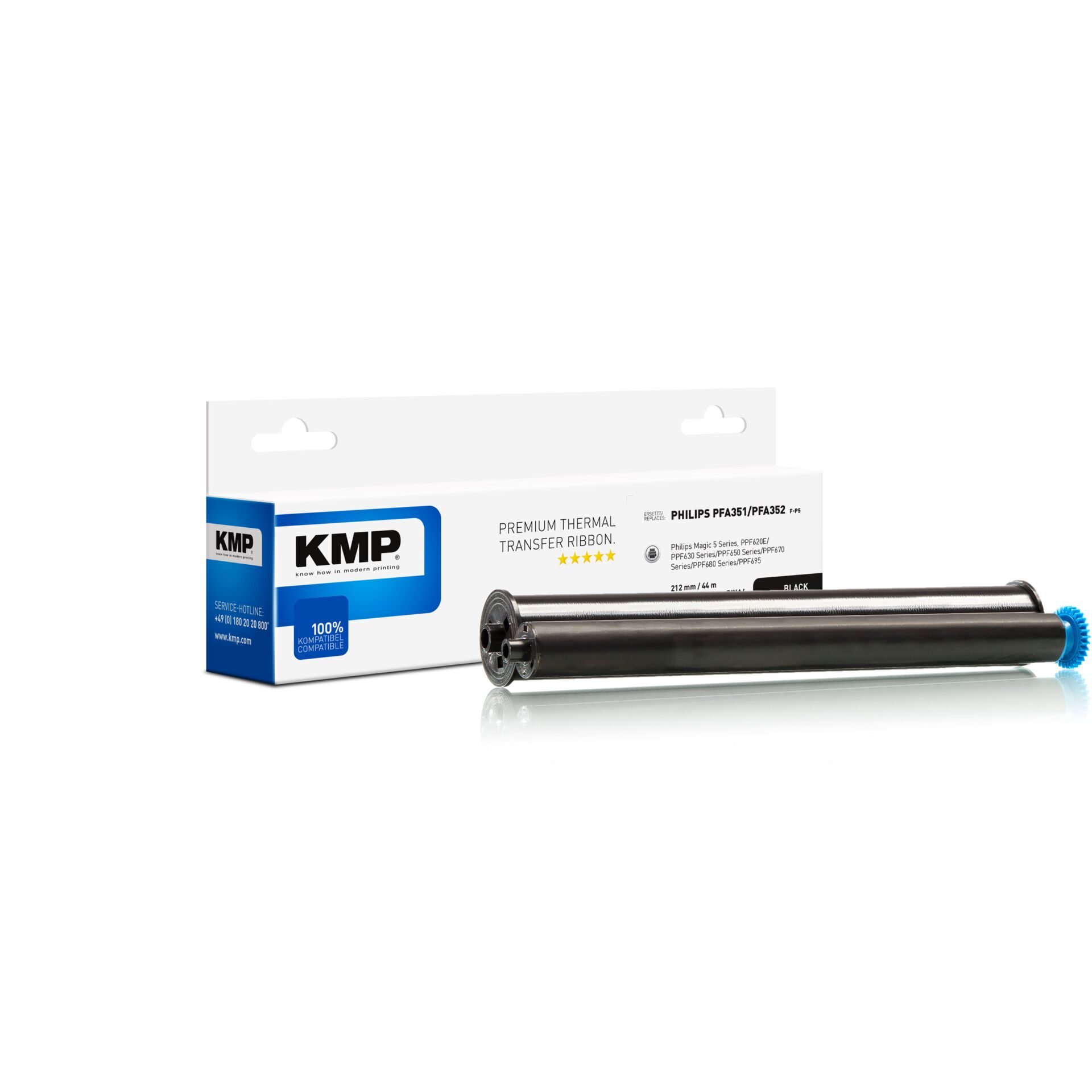 Maschine, Antriebswelle, Druckerrolle, Thermaltransfer, Schwarze Rolle, Blaues Zahnrad, KMP Box