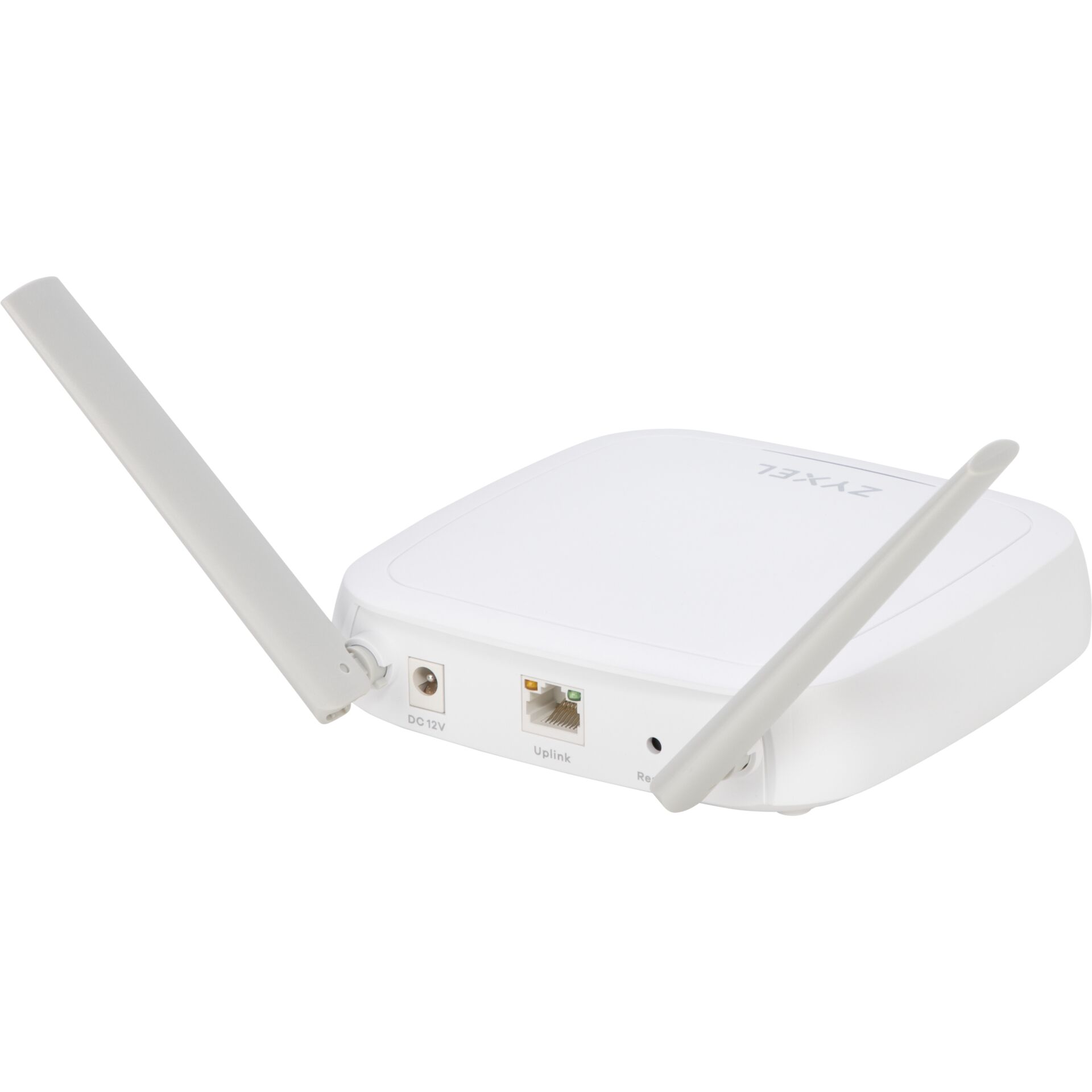WLAN-Router, WLAN-Antenne, Ethernet-Port, DC 12V, Uplink