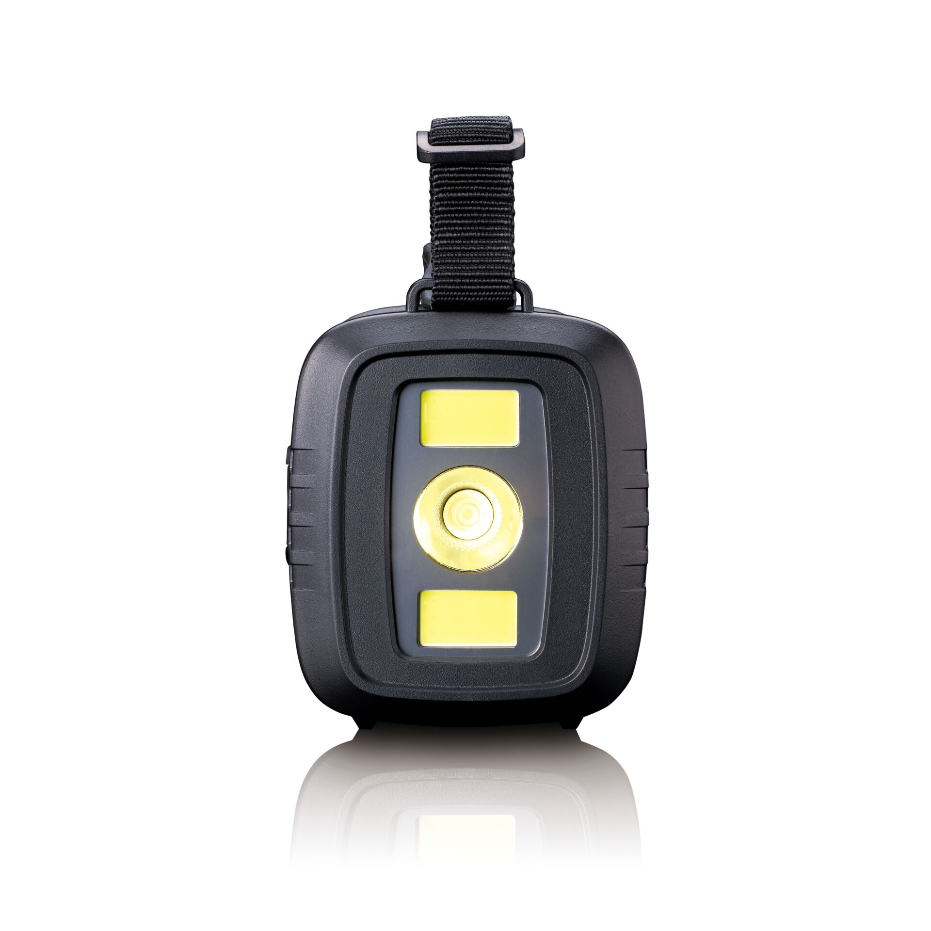 Kopflampe, LED, Wiederaufladbar, verstellbares Gurtband, Schwarz