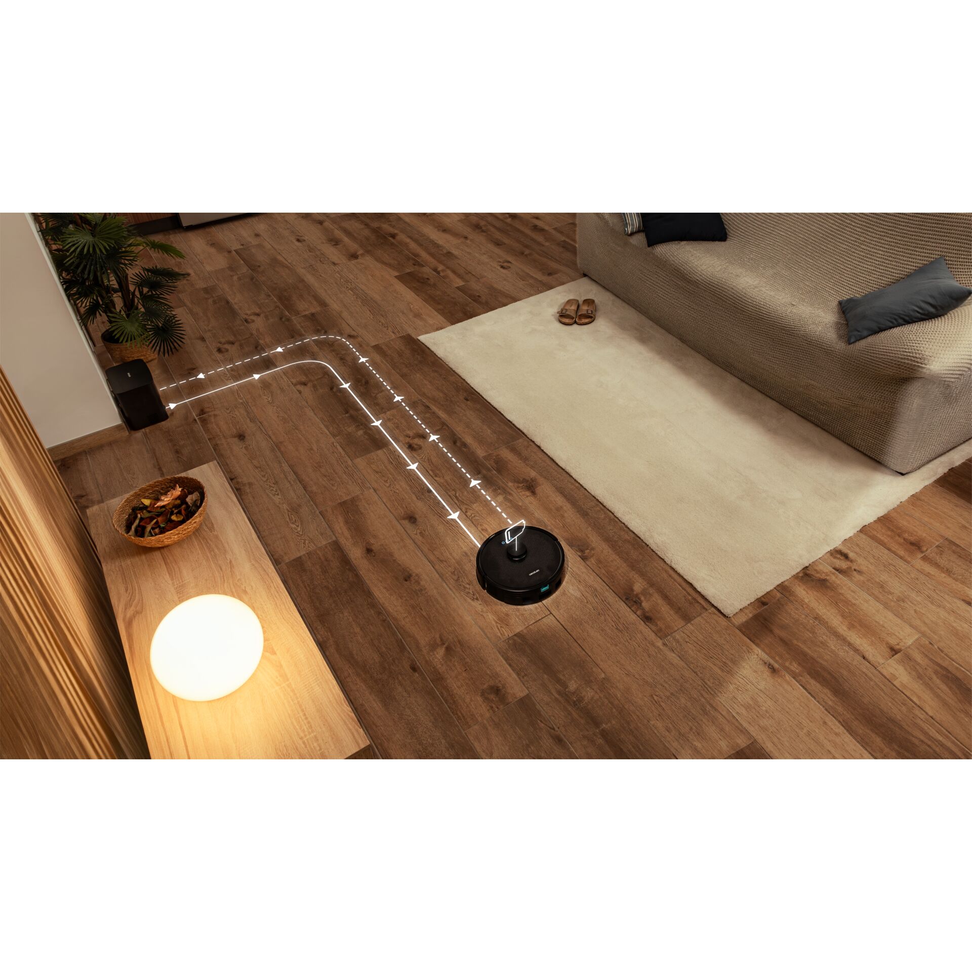 Roboter-Staubsauger, Saugroboter, Lauftiefe, Schreibtischlampe, Holzboden