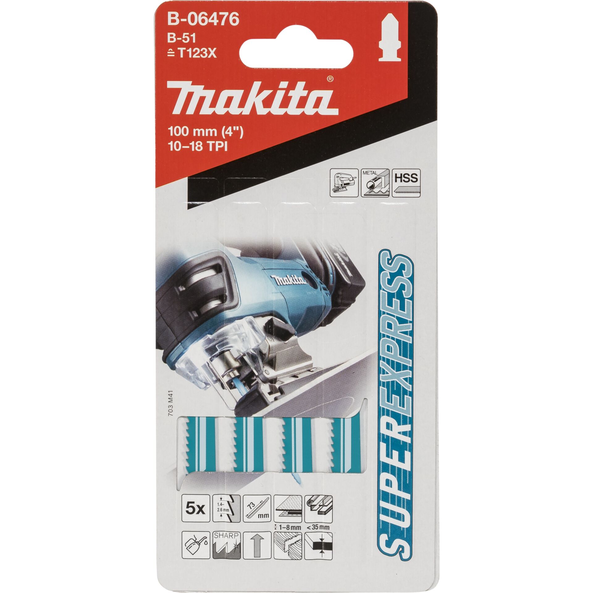 Makita B-06476  Stichsägeblatt B-51 Metall5St