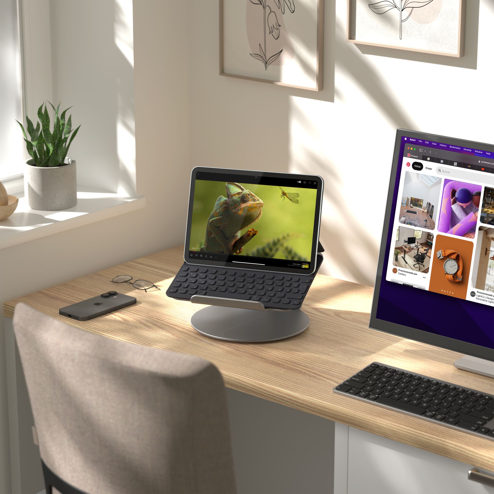 Tablet, Stativ, Aufsteller, Kabellos, Laptop-Display