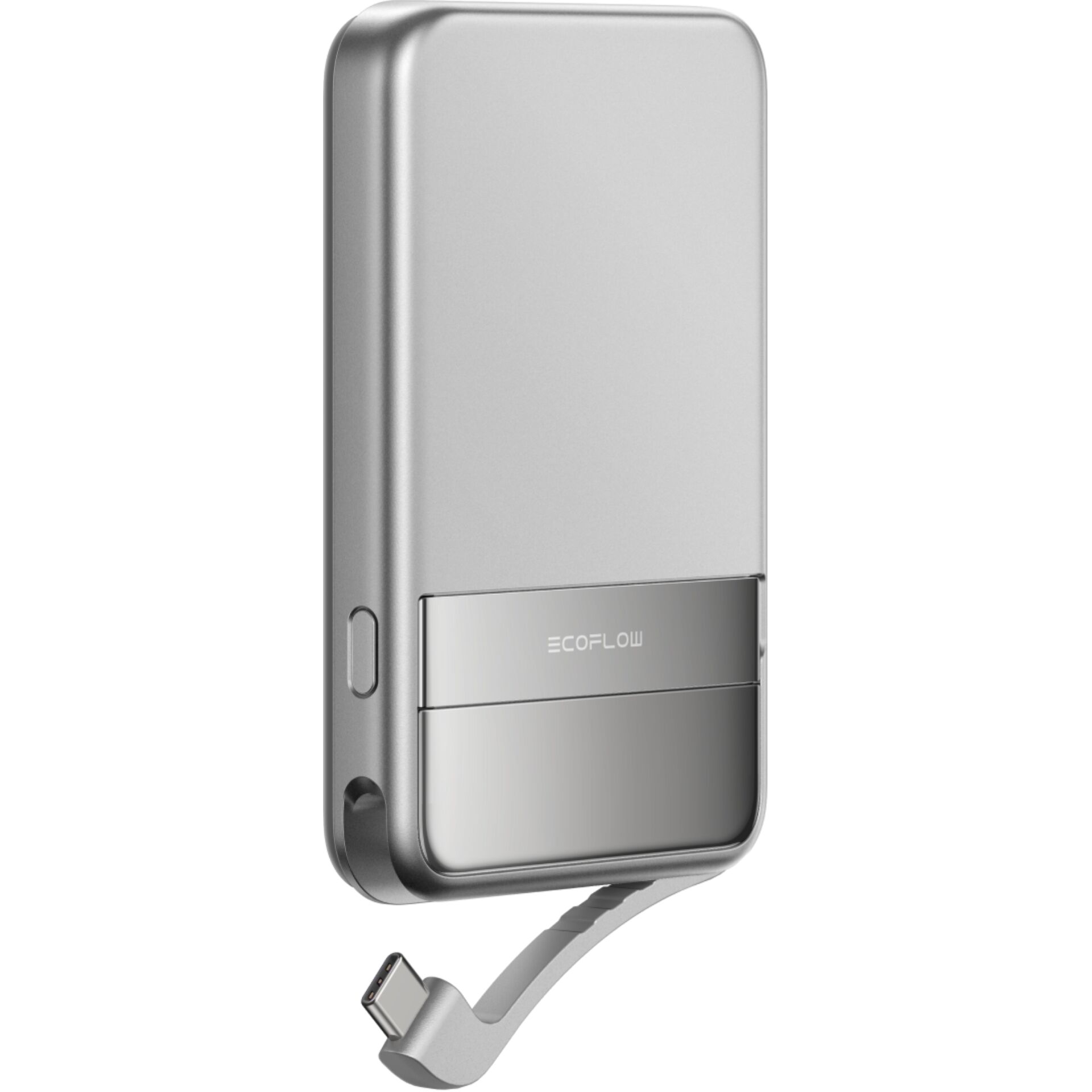 Powerbank, Externe Batterie, USB-C, Metall, Silber