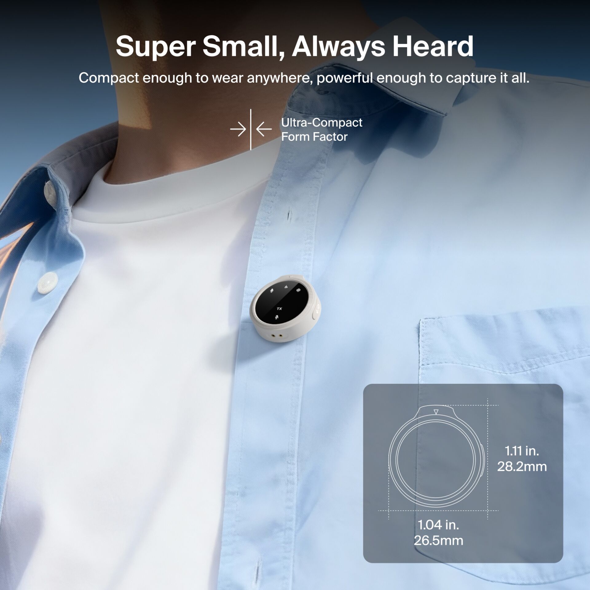 Tragbares, Clip-Gadget, Smartes Zubehör, Weiß, Kreis-Design