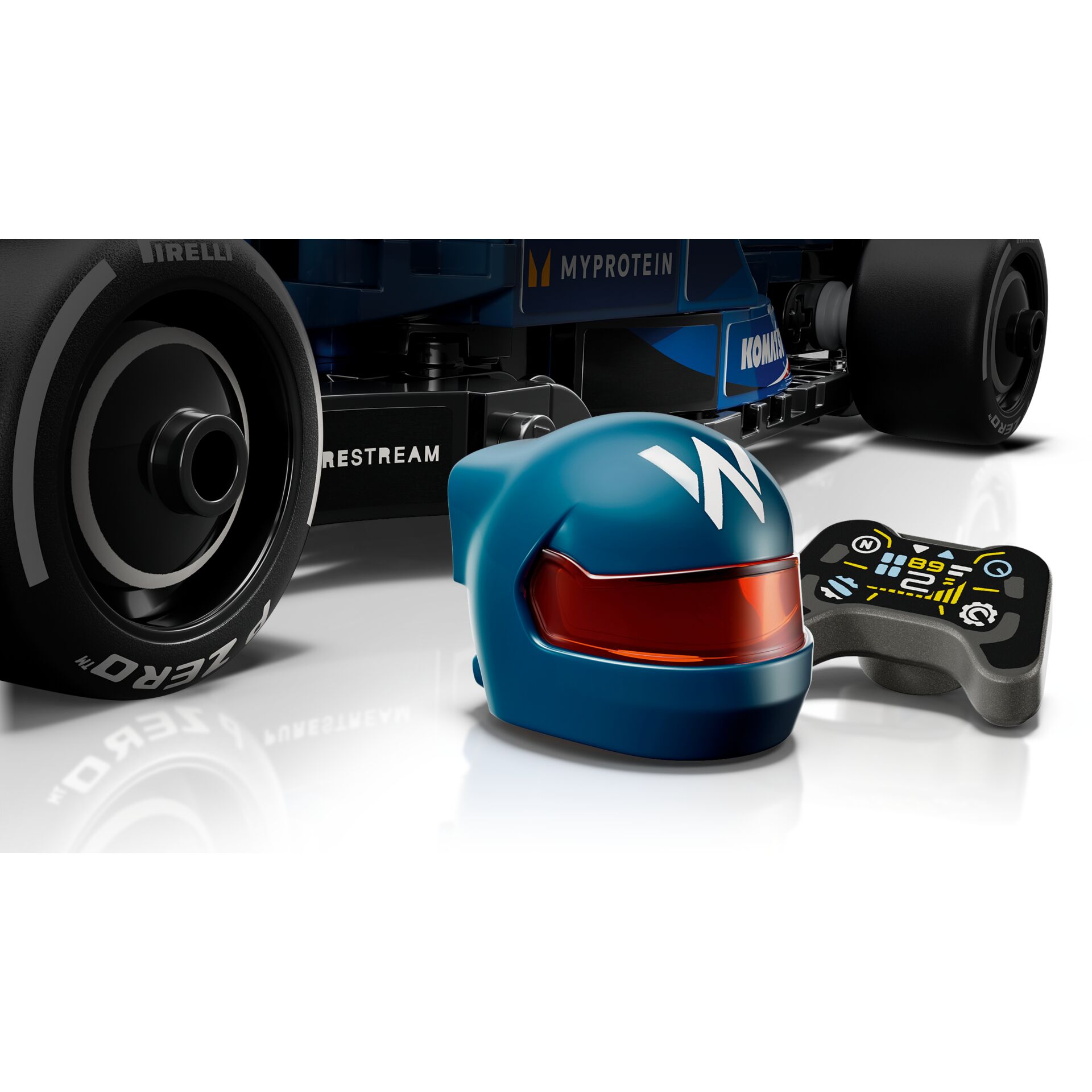 Rennwagen, Helm, Ferngesteuertes Auto, Remote-Control, Gelb/Blau?