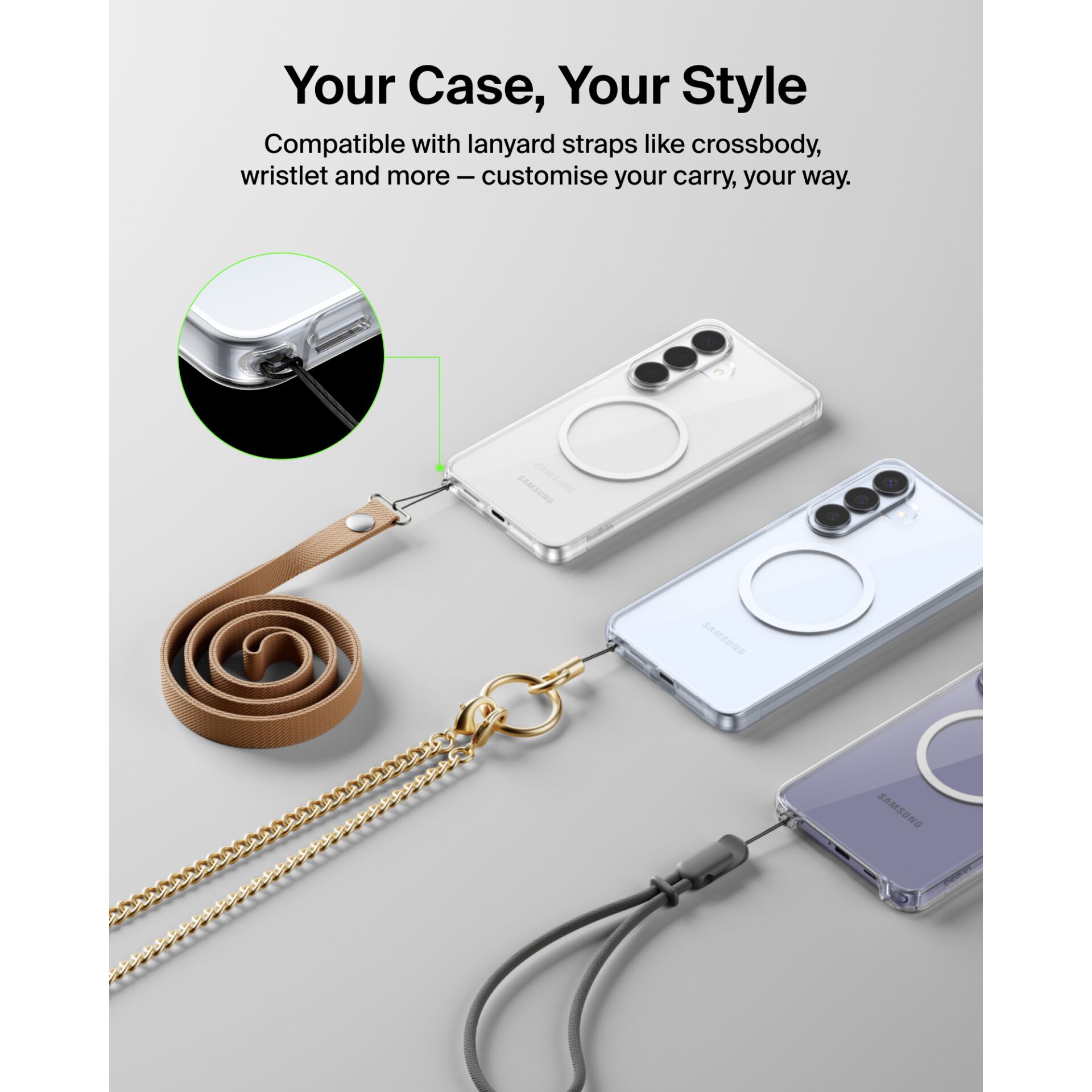 smartphone case, strap, ring holder, lanyard, transparent case