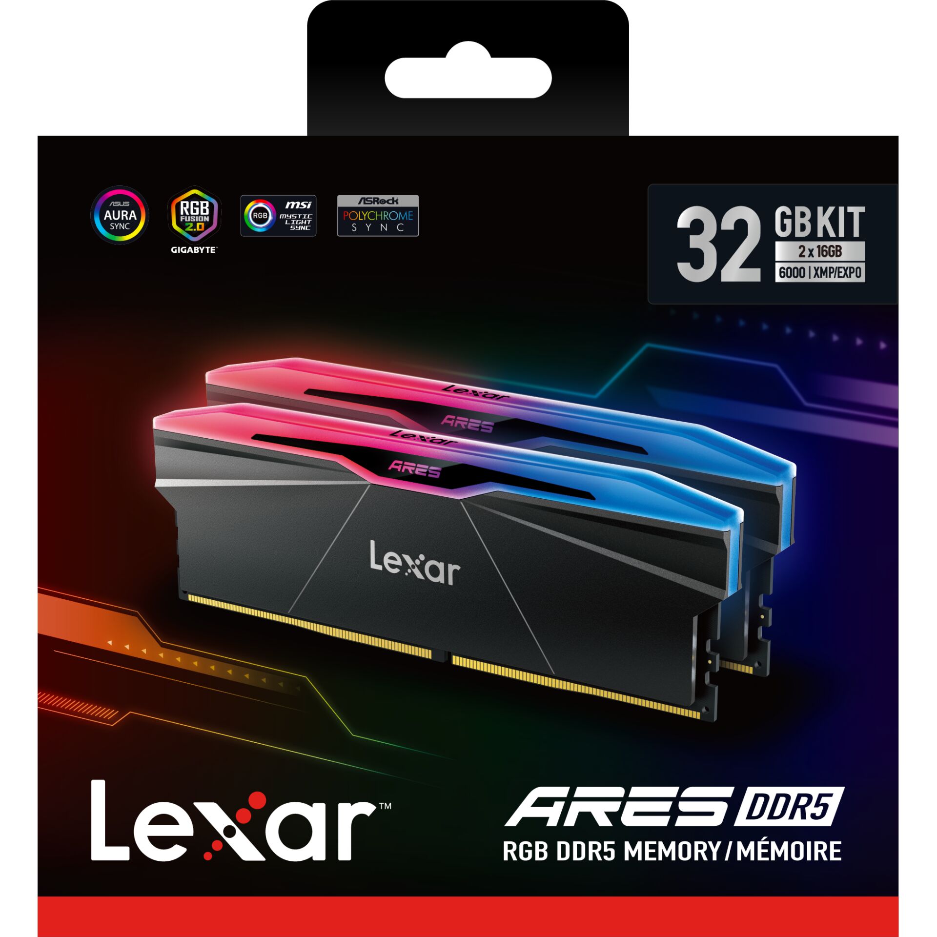 RAM, DDR5, RGB, 32GB, Lexar
