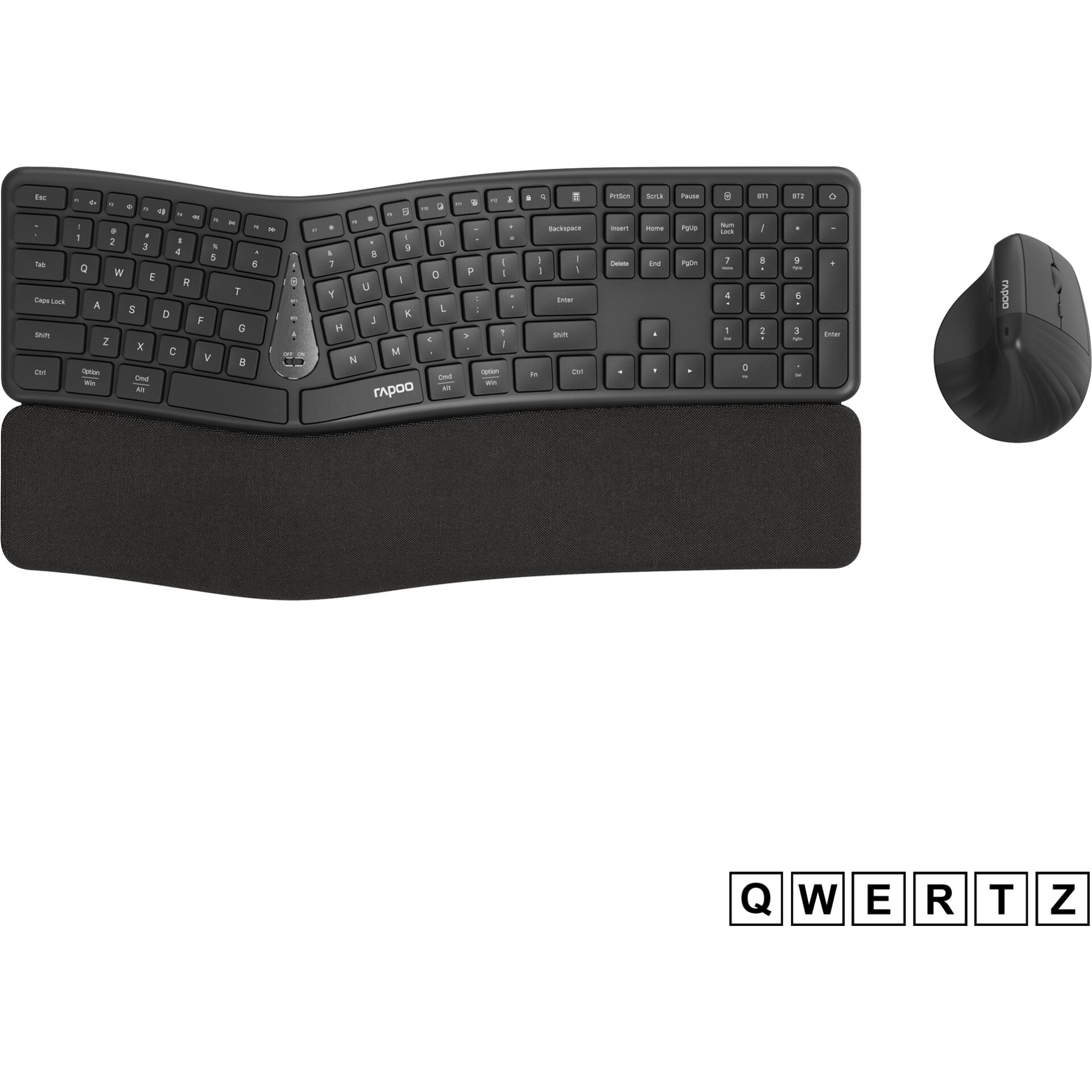 Tastatur, Kabellose Tastatur, QWERTZ, Maus, Schreibtisch-Set