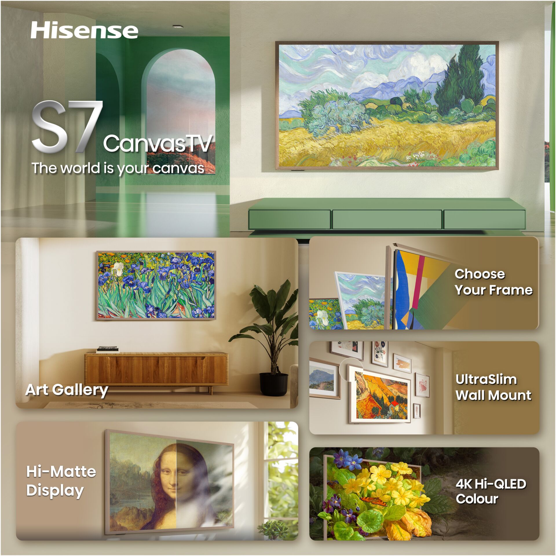 Canvas TV, S7 CanvasTV, Kunst Display, Montageoptionen, 4K Farbe