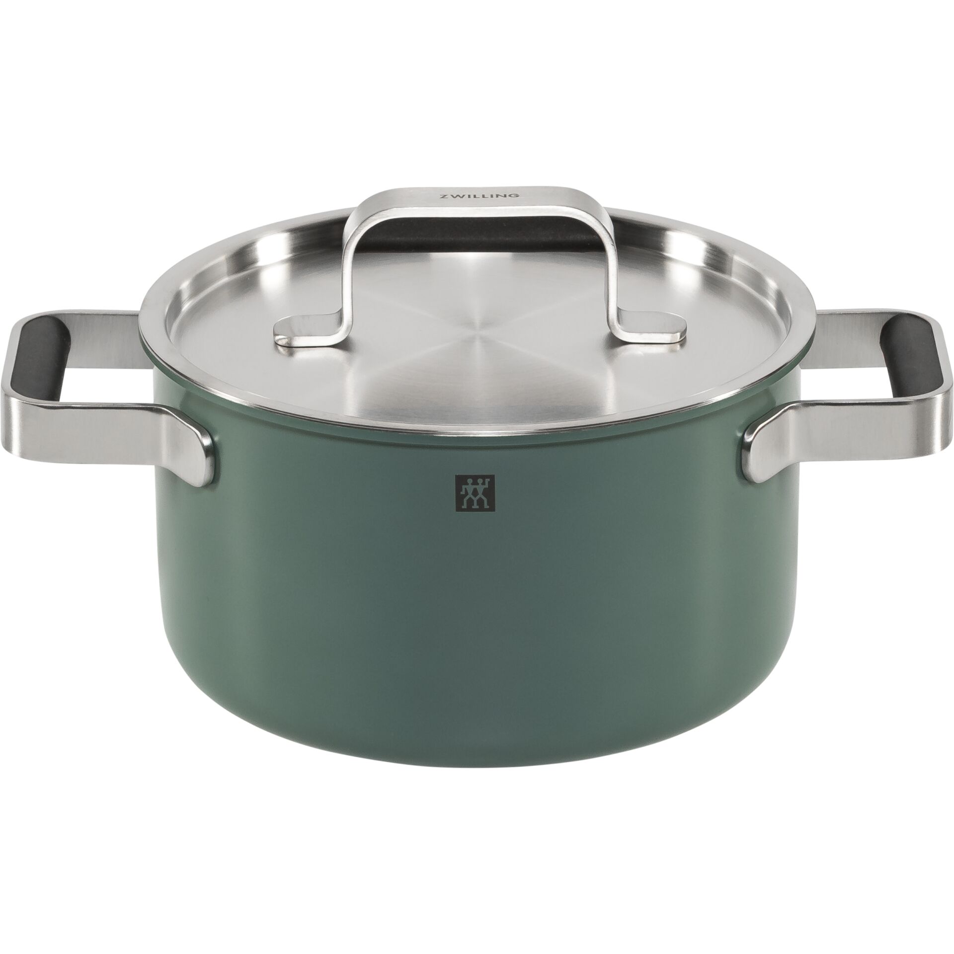 Kochtopf, Stieltopf, Edelstahldeckel, Grüner Topf, Induktionsgeeignet