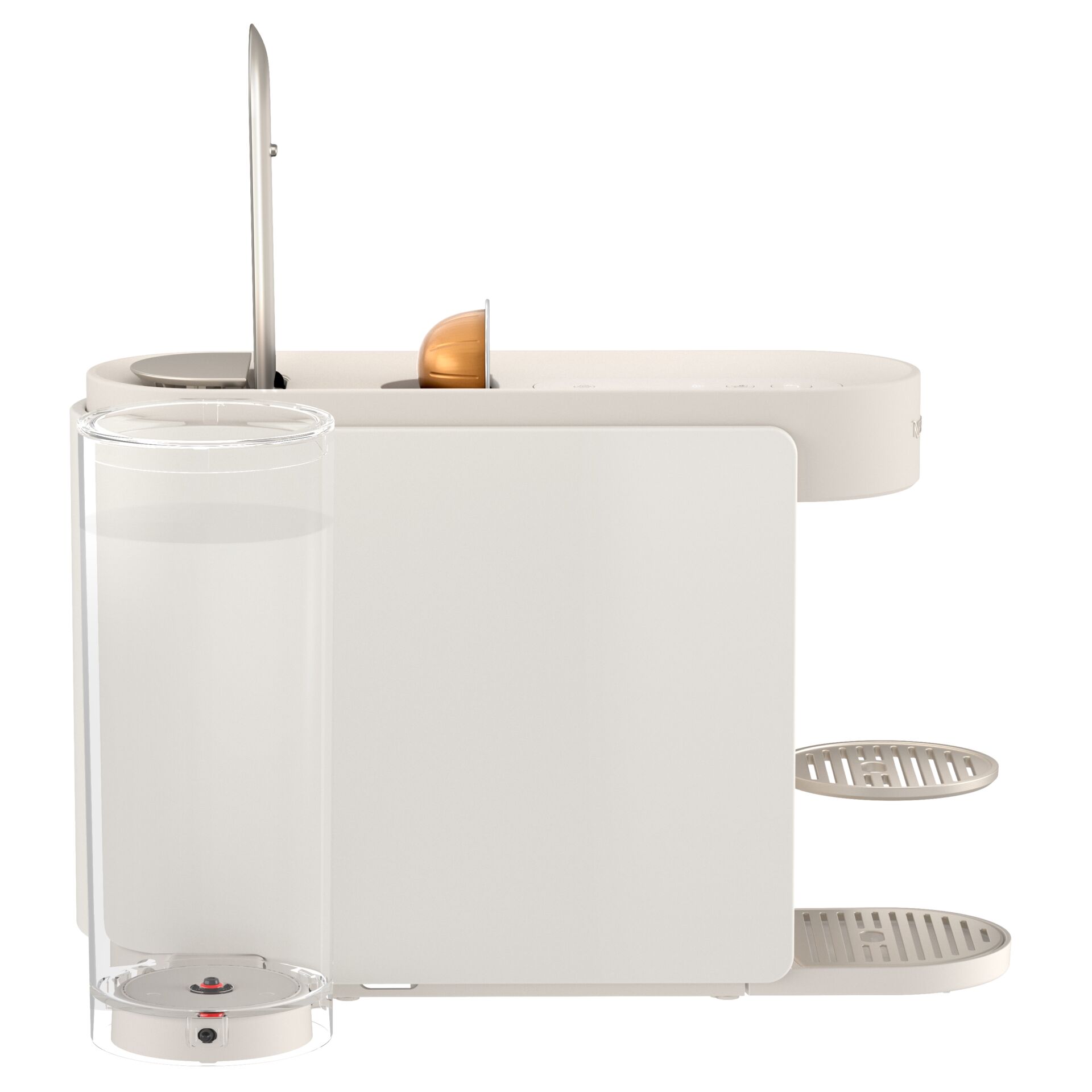 Kaffeemaschine, Espressomaschine,  cremefarben, zwei Ebenen Ablagen, Wassertank