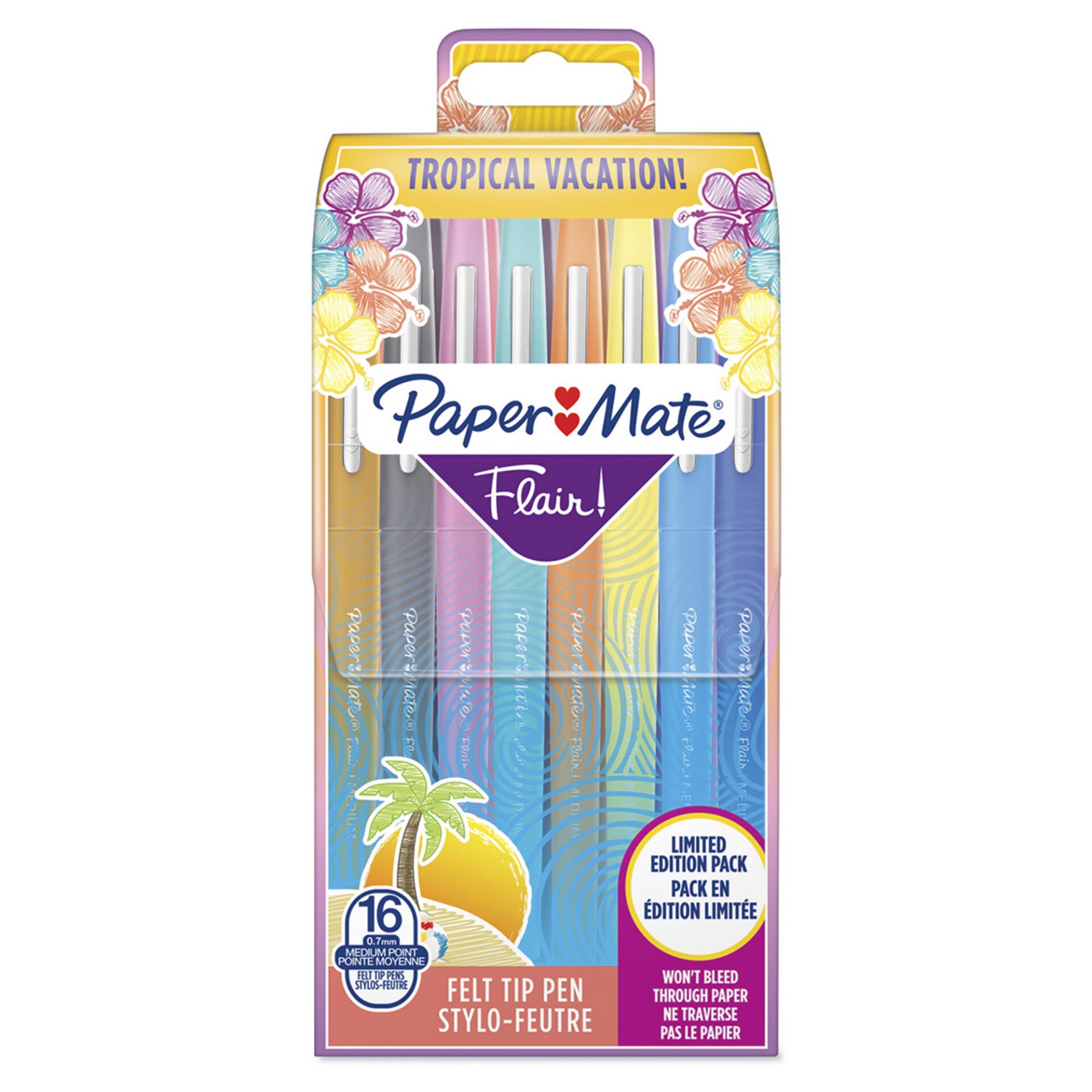 1x16 Paper Mate Flair Filzstifte  Tropical Vacation M 0,7 mm
