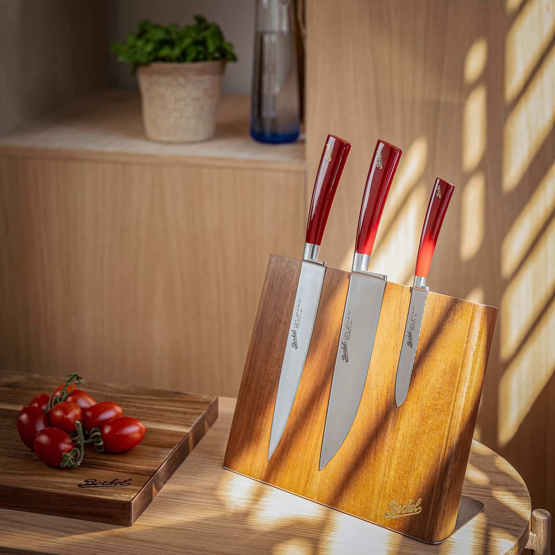 Kochmesser, Set, Chefmesser, Rot, Holzmagazin