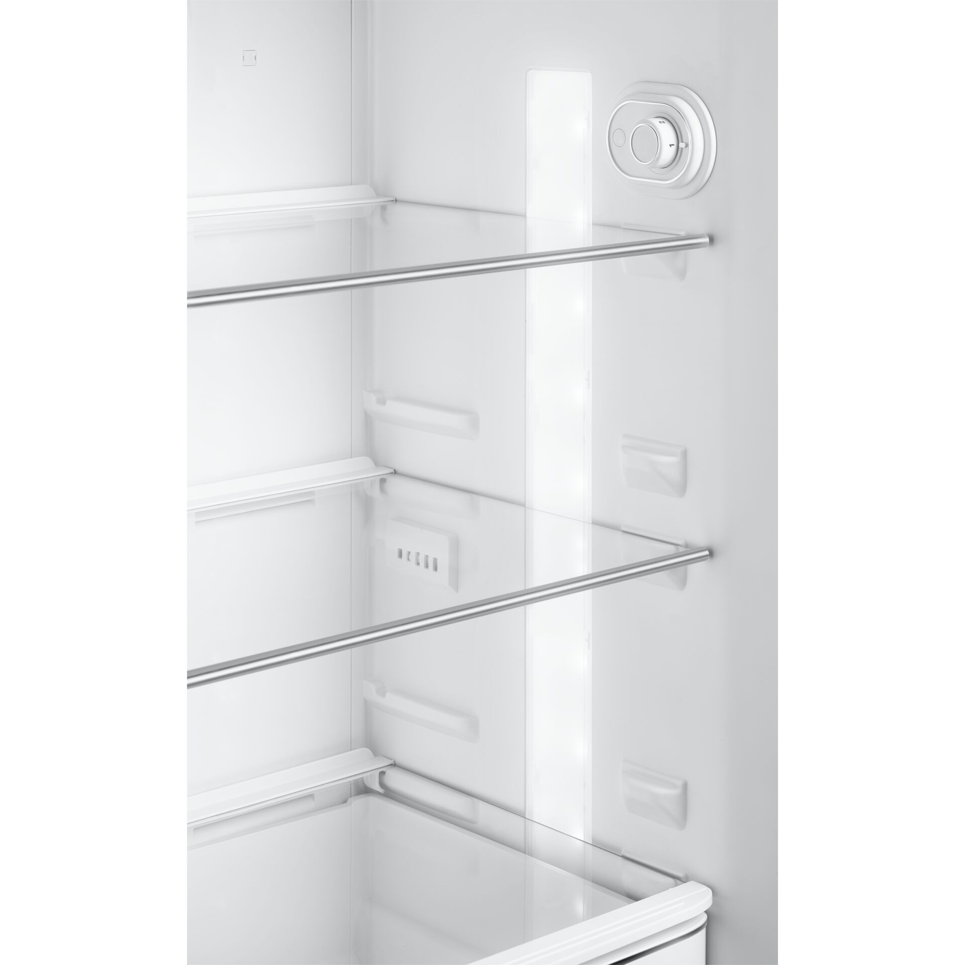 kühlschrank, oberfläche, regal, türbeleuchtung, stahlstangen