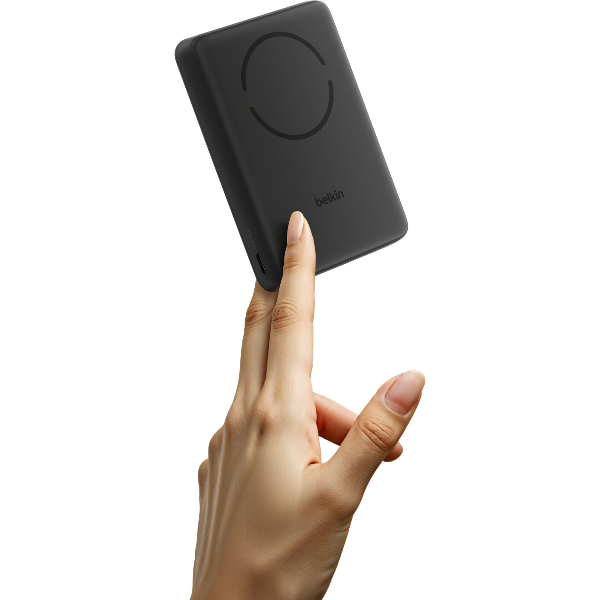 Wireless charger, Qi-Ladegerät, Magnetisch, Schwarz, Tragbare Powerbank