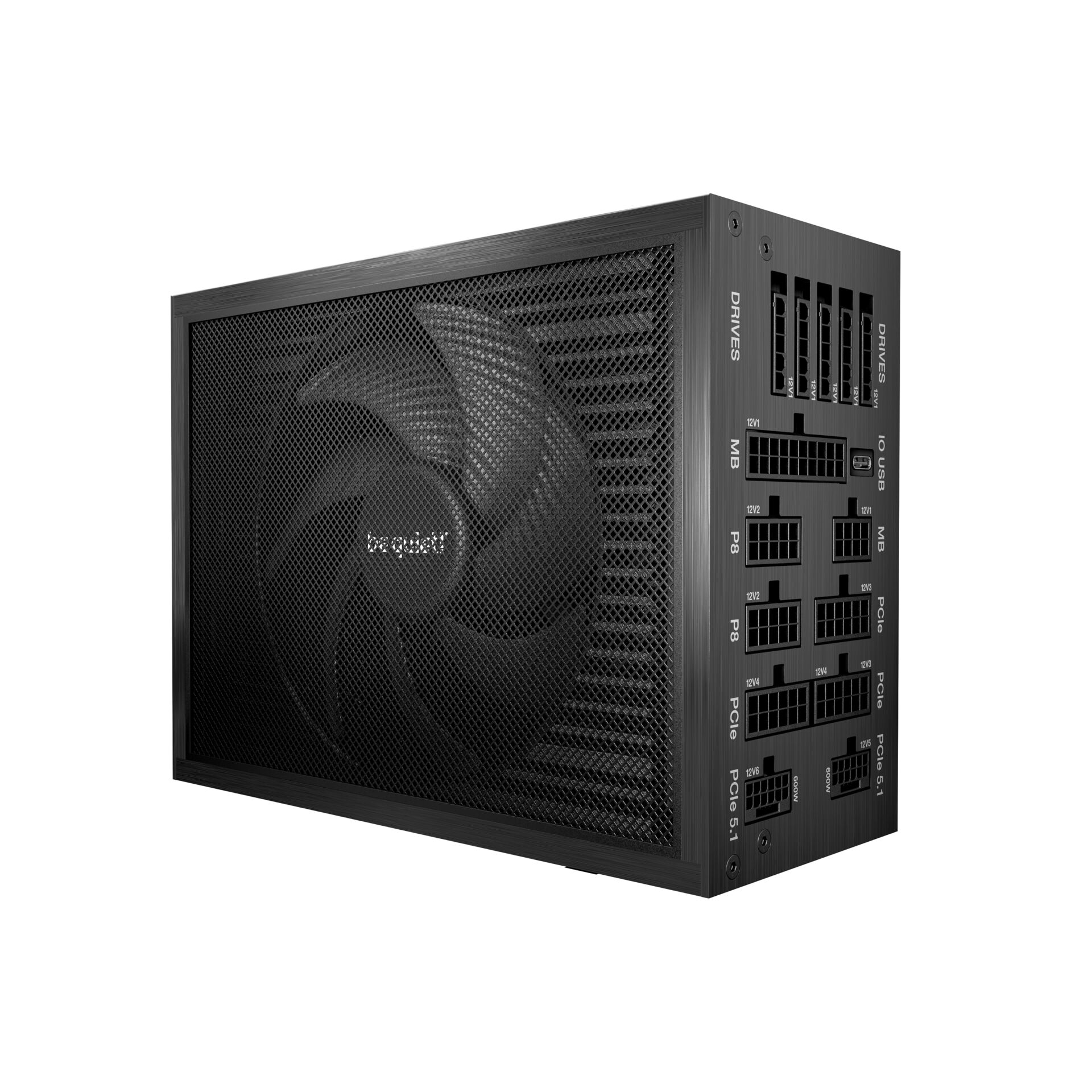 pc-power-supply, modular, schwarz, lüfter, rückseite