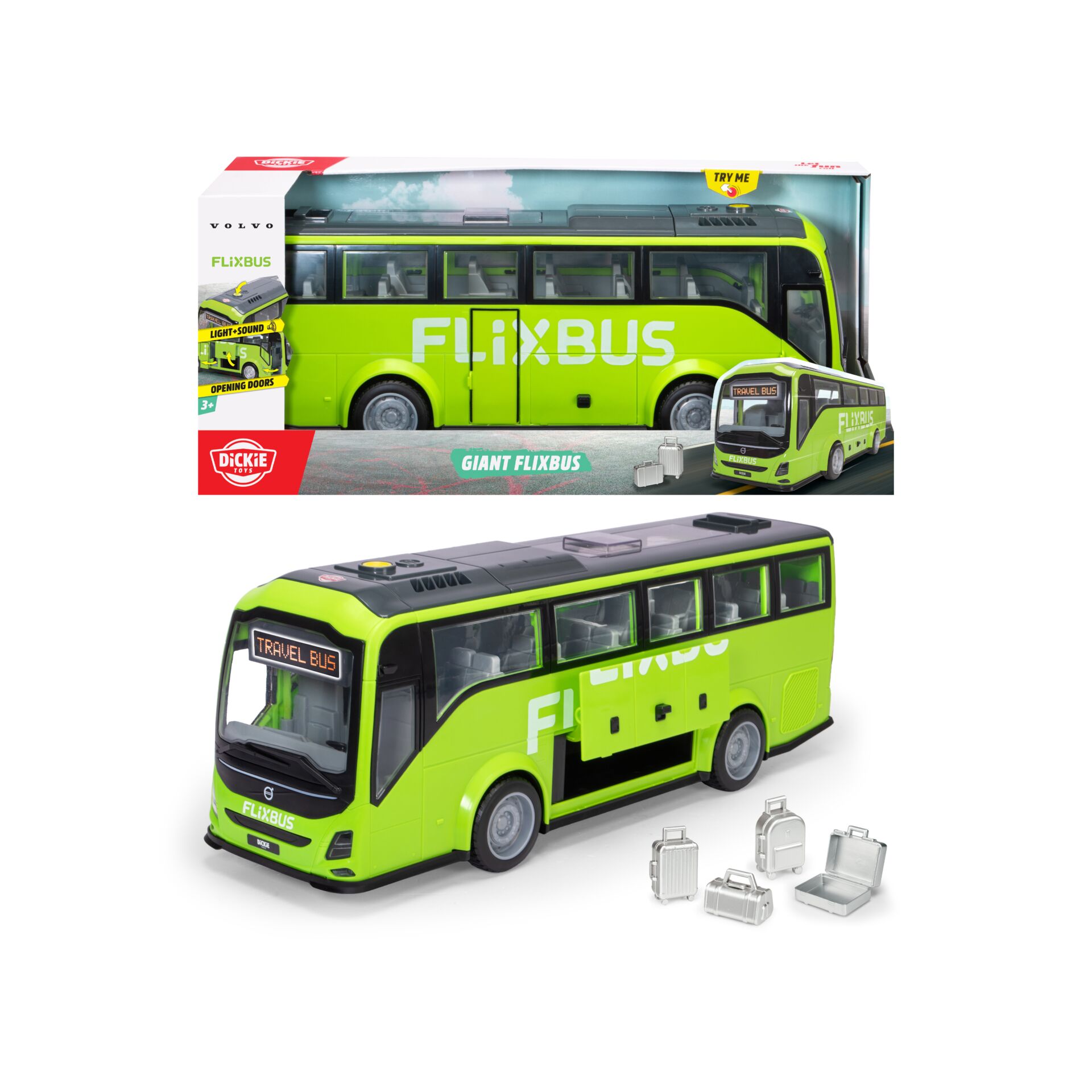 Spielzeugbus, FlixBus, Giant Flixbus, Miniaturbus, Pakete Zubehör