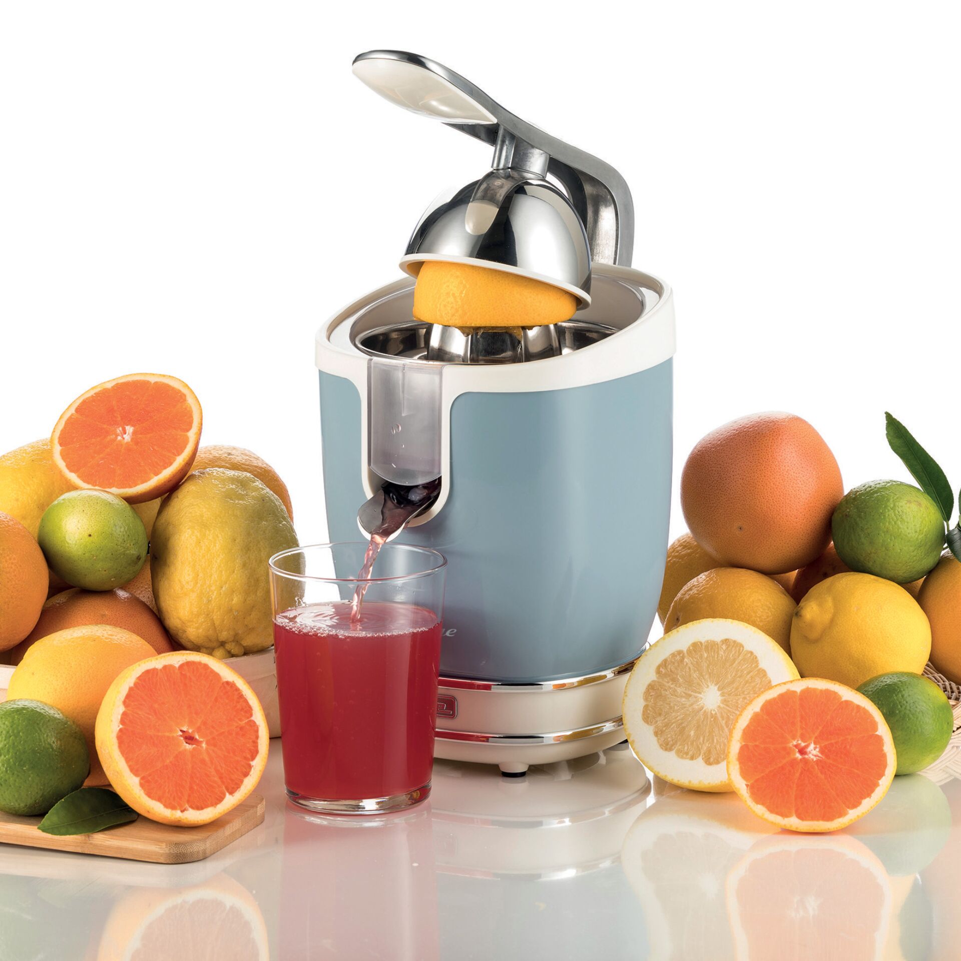 Saftpresse, Zitruspresse, Elektrische Saftpresse, Fruchtpresse, Orange/Grave Saft