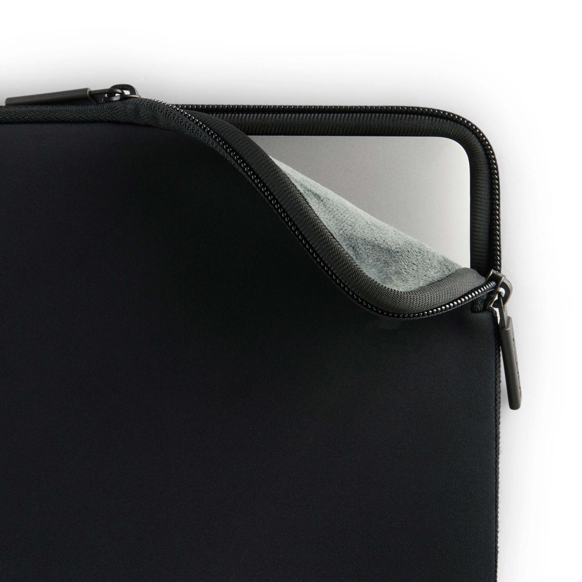 Laptop-Hülle, Reißverschluss, Neopren, Schwarz, Grau Innenfutter