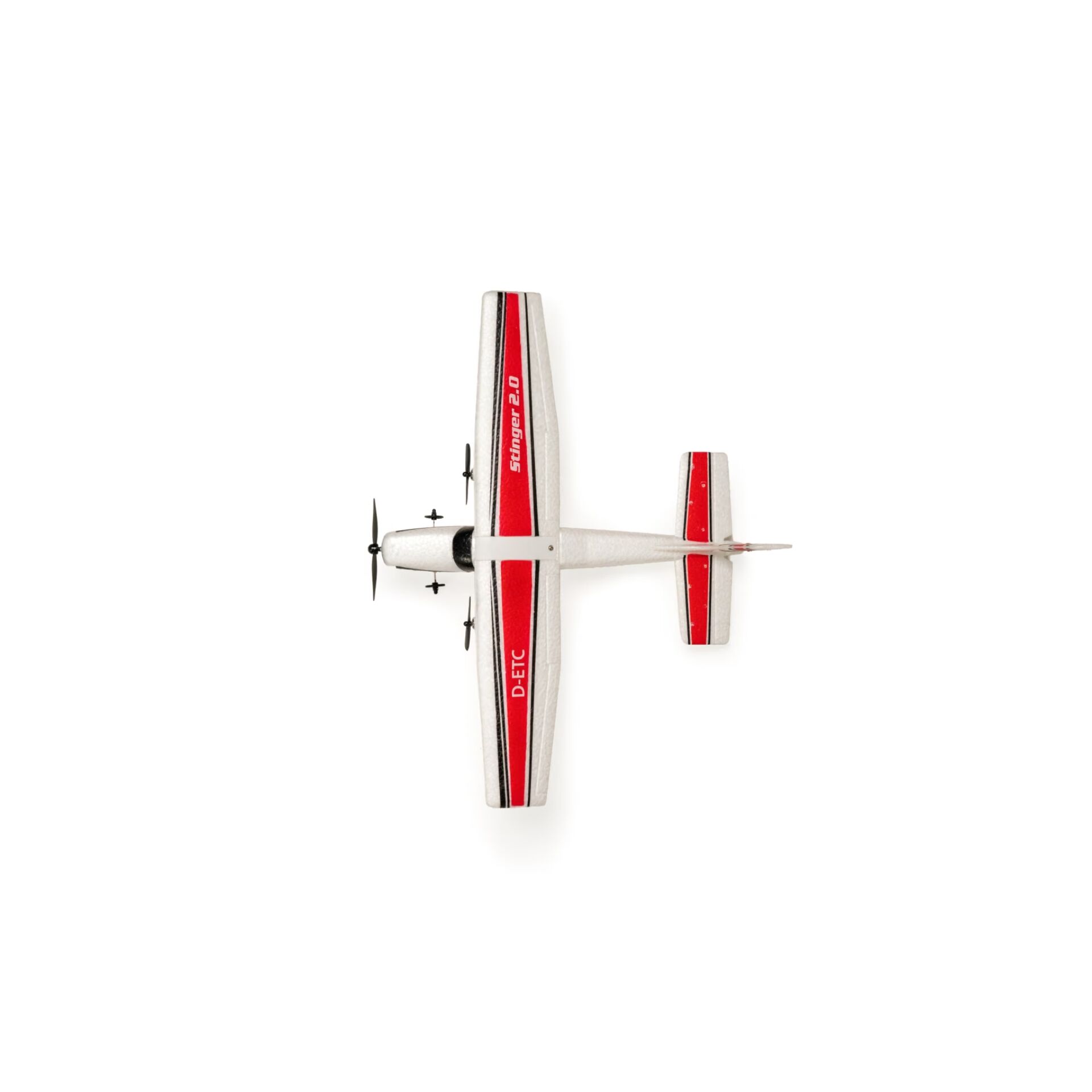 Ferngesteuertes Flugzeug, Modellflugzeug, Rot-Weiß, Propeller, Tragfläche