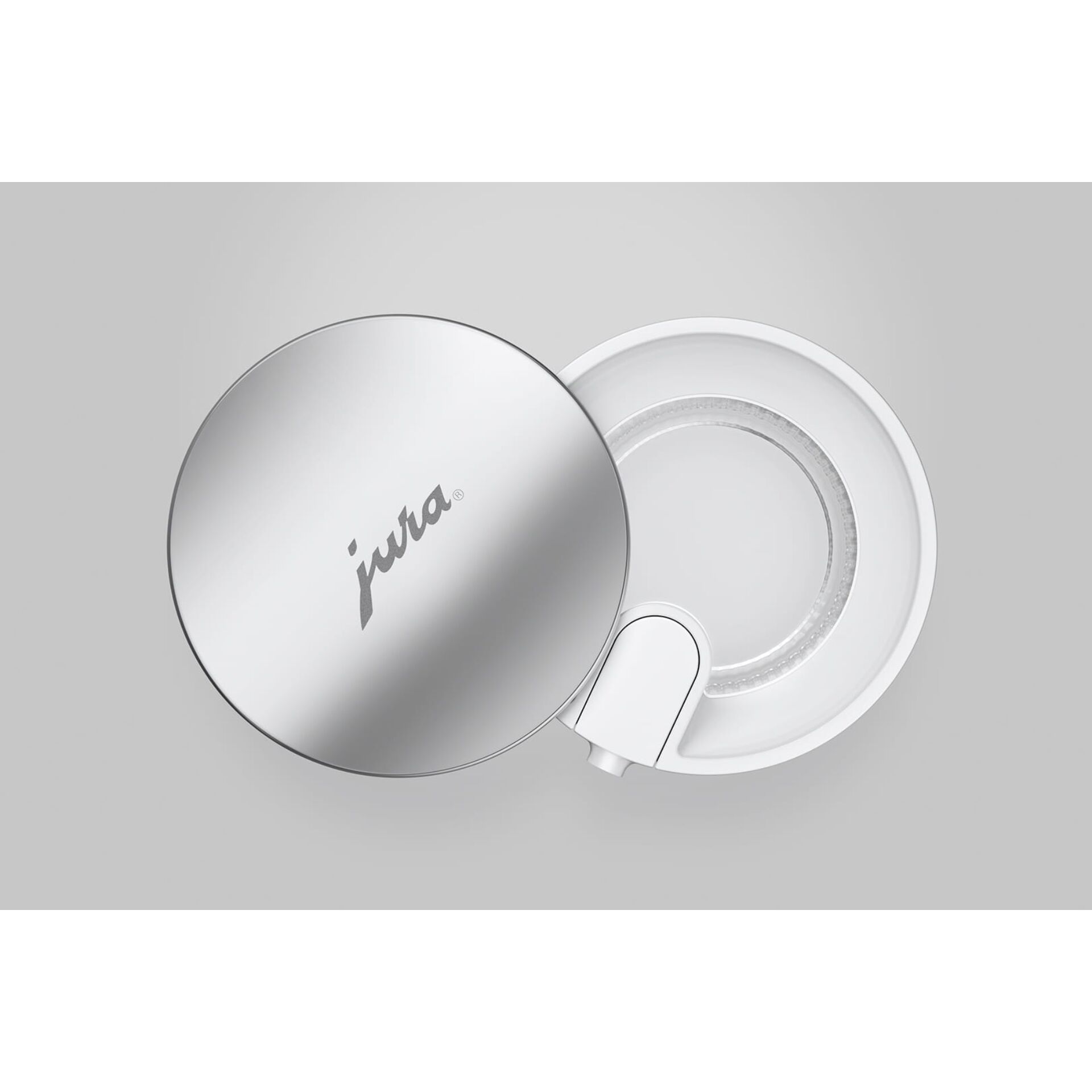 kopfhörer-mikro, metallisch, rund, klappbar, weiß