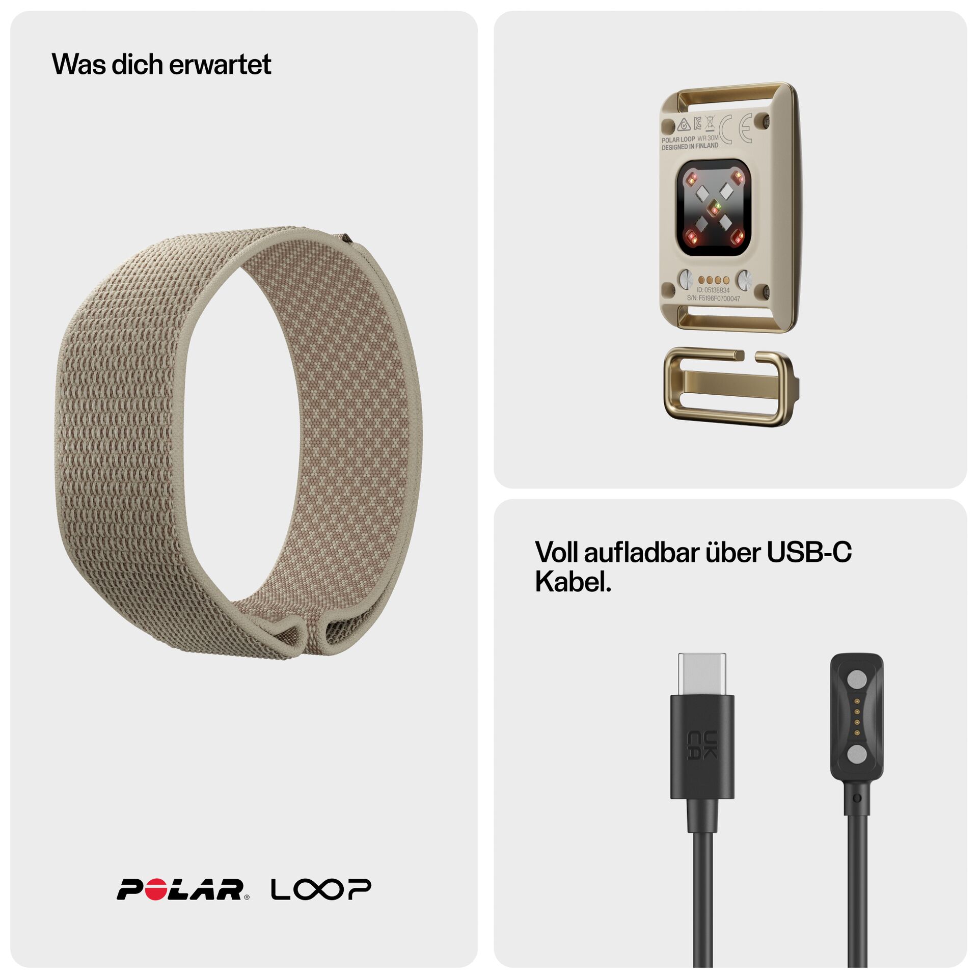 Kette, Armband, Mesh, Beige, Polar Loop