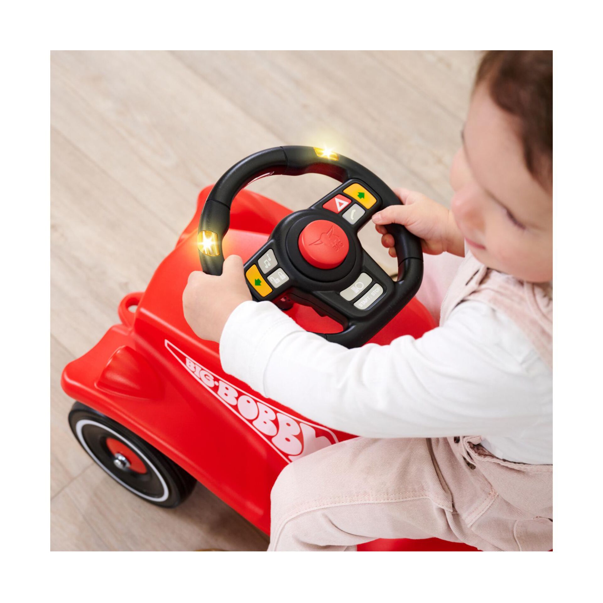 Kinderauto, Lenkrad, LED-Licht, Rot, Spielzeug