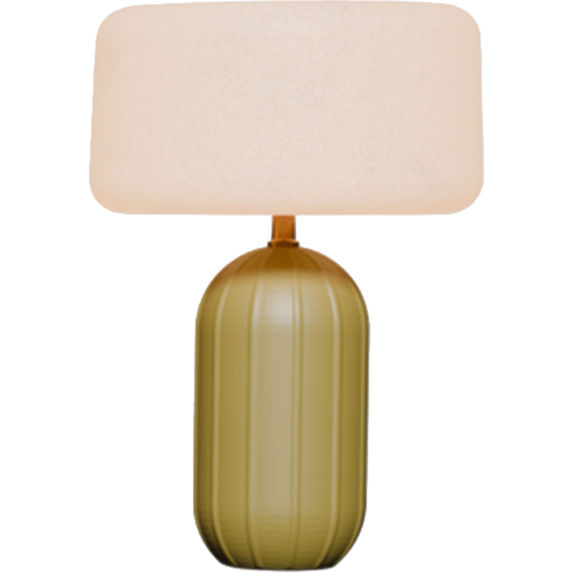 Tischlampe, Lampe, Gold, Rundkörper, Schirm aus Stoff
