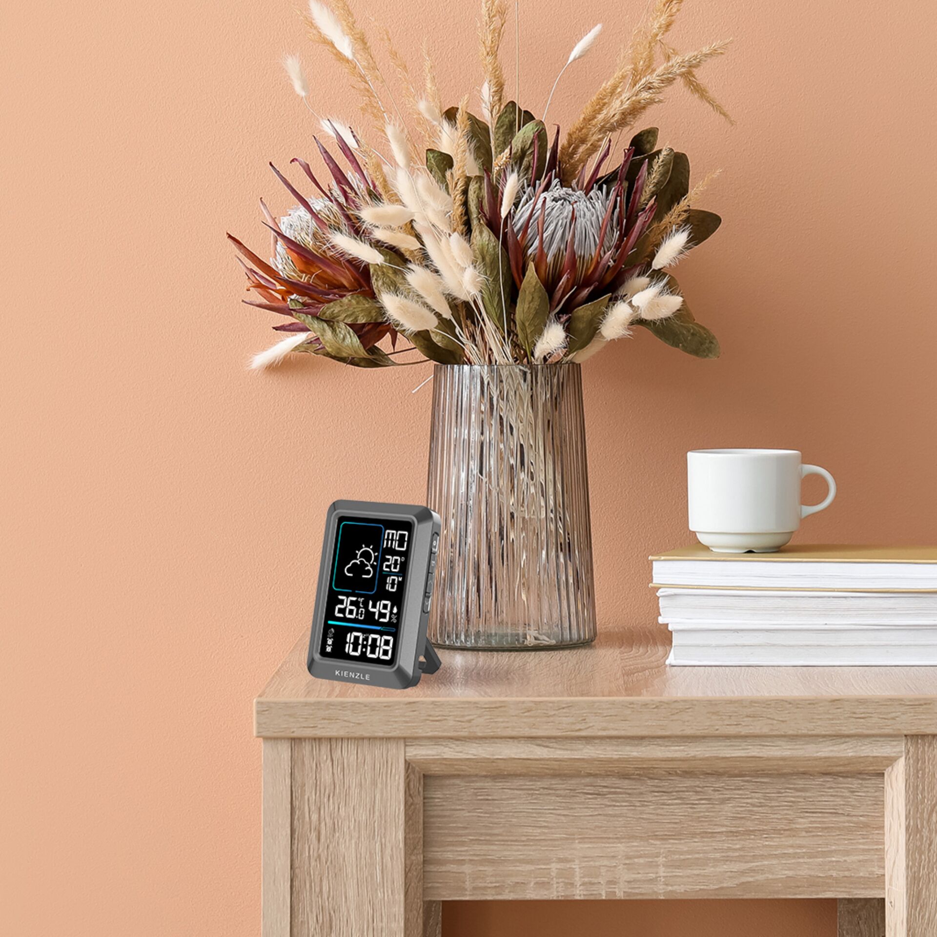 Tabelle, Tasse, Überwachen, Blumen-Arrangement, Holz