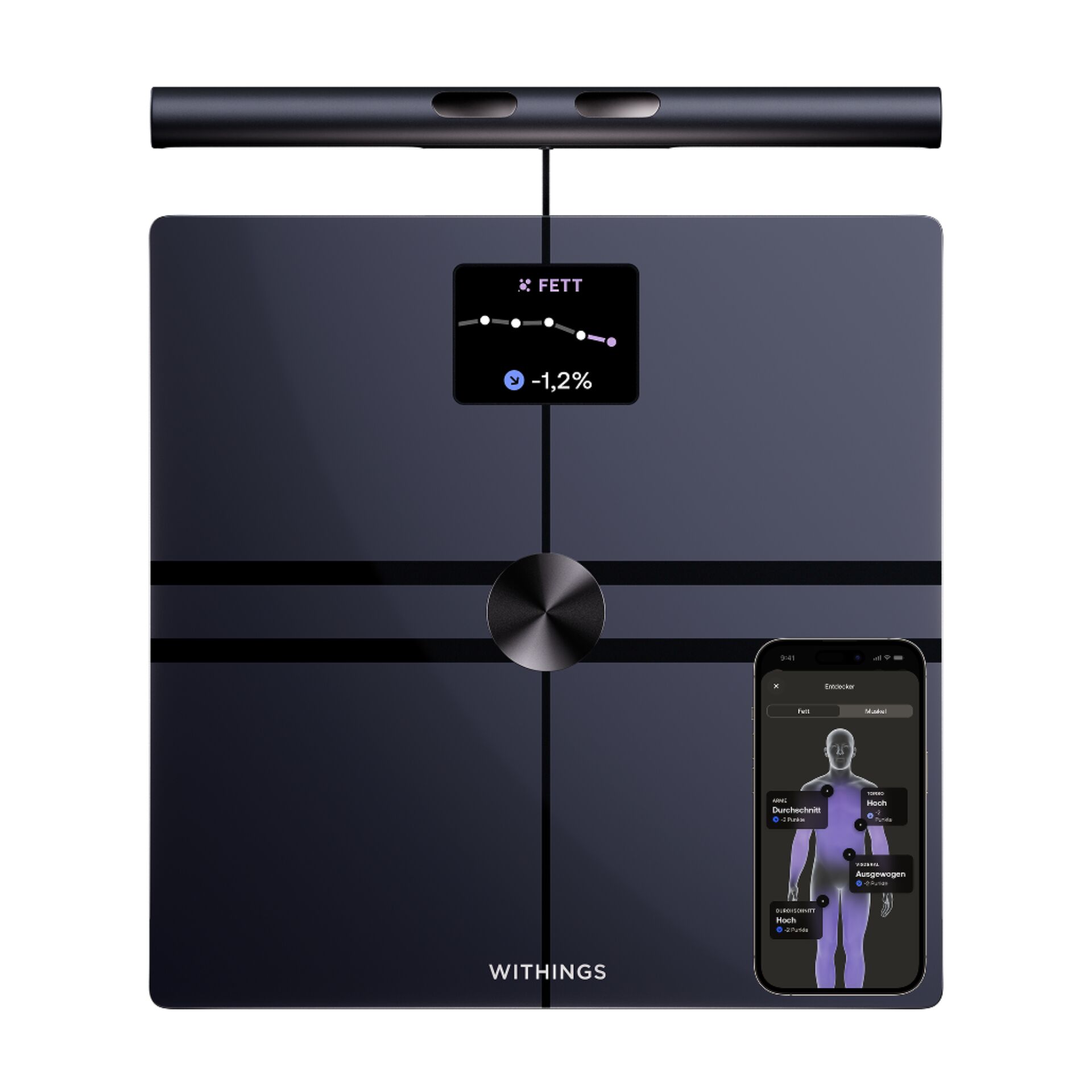 Körperwaage, Smart Scale, Flush-mounted display, Digitale Anzeige, Withings