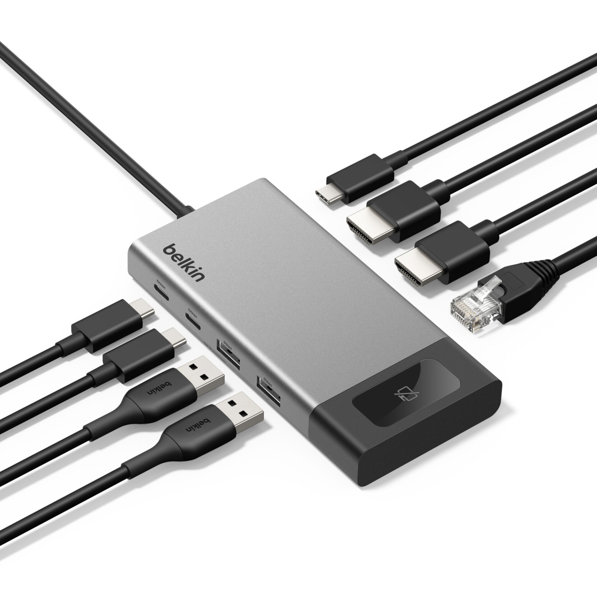 usb-c hub, multiport, elektronik, aufladen, adapter