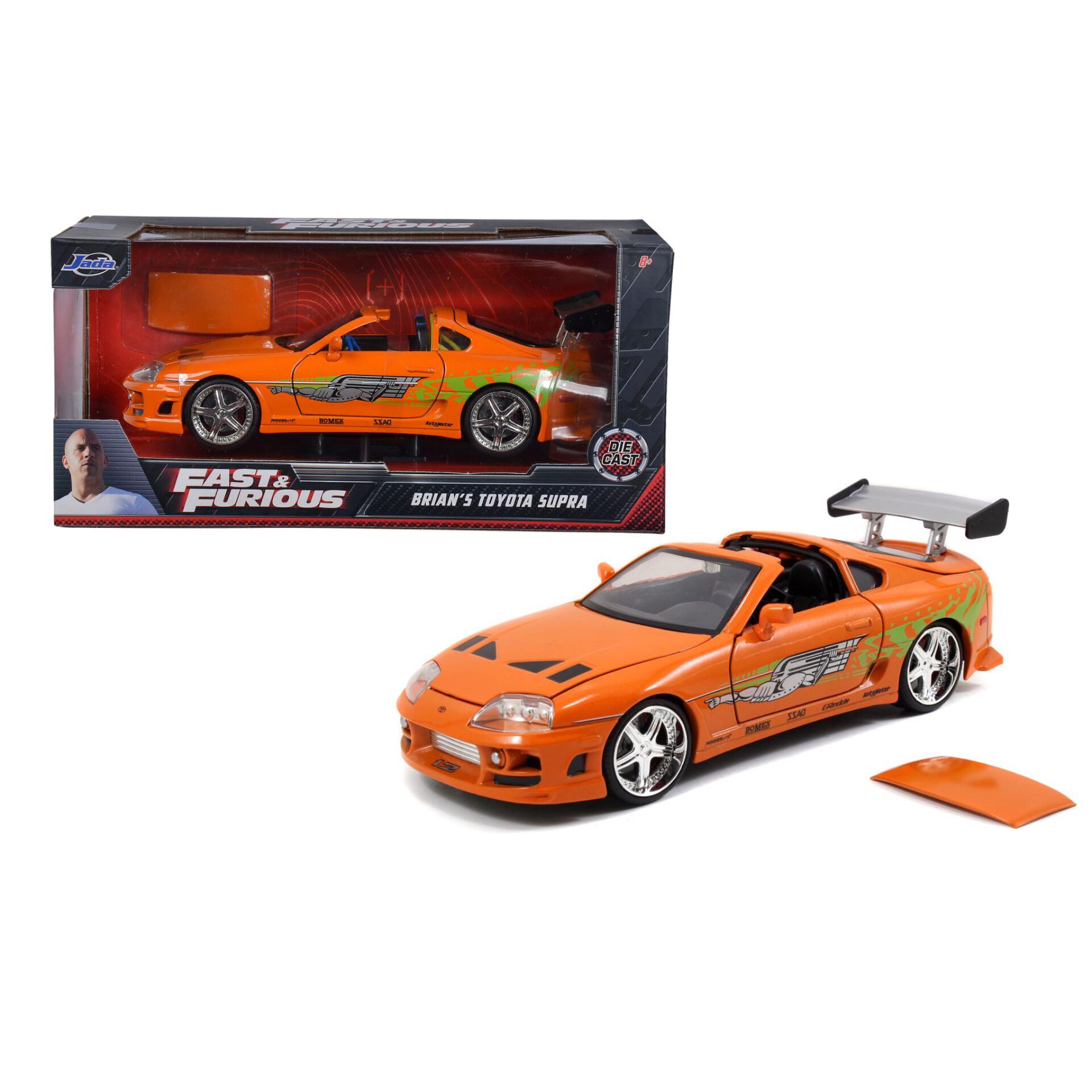 Spielzeugauto, Modellauto, Orange, Sportwagen, Aufklappbarer Heckflügel