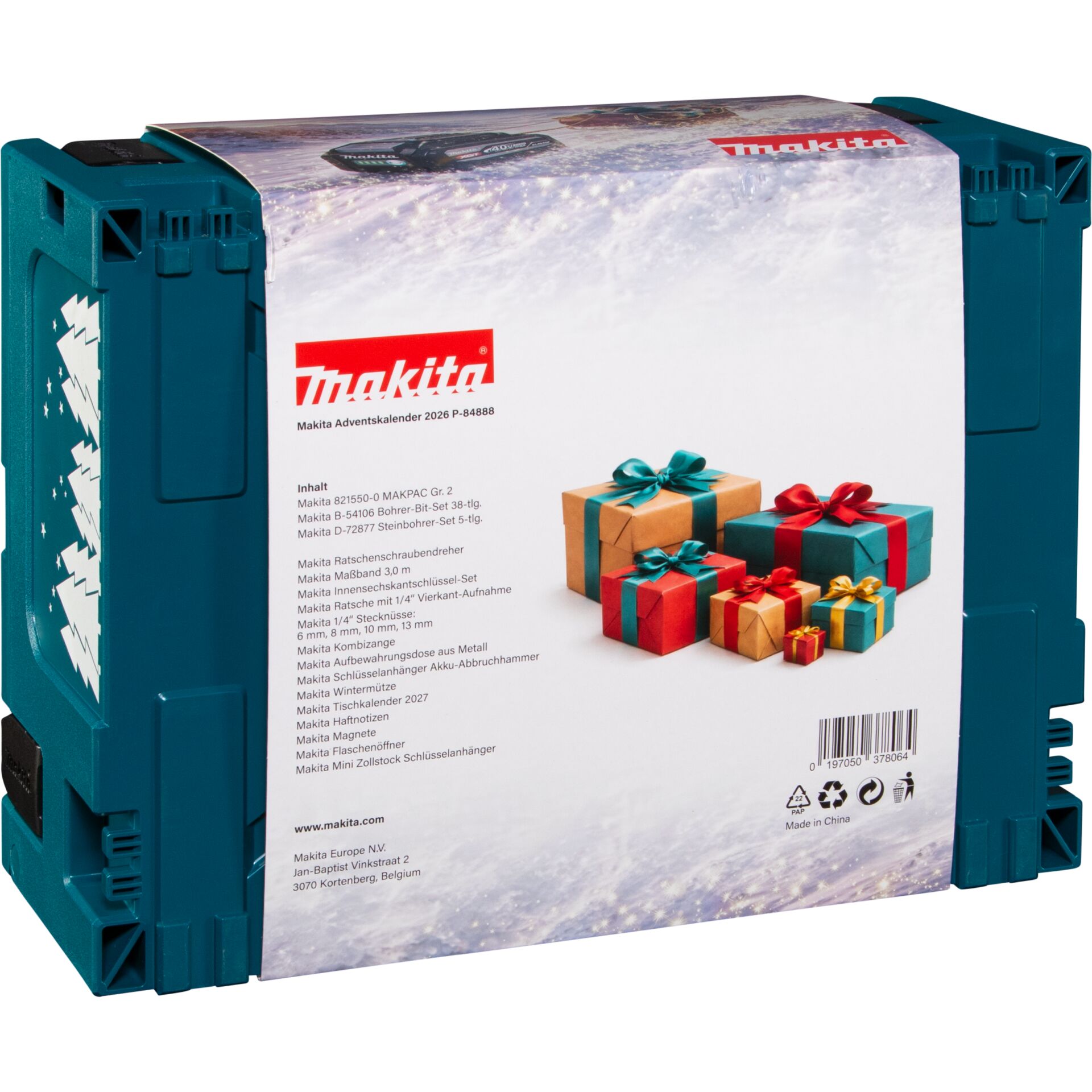 Adventskalender, Makita, Geschenkverpackung, Werkzeug-Set, Kartonbox