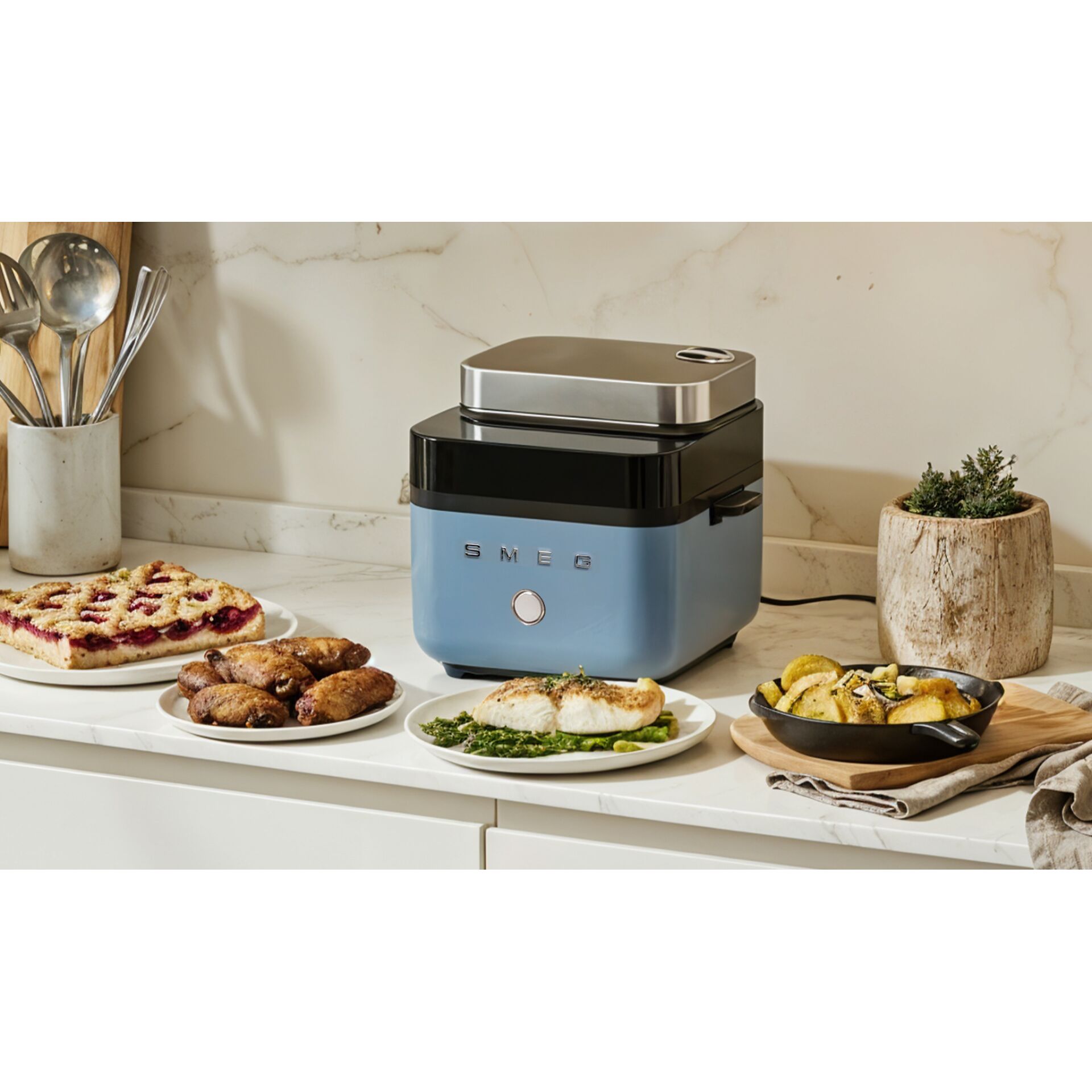 Toaster, Blauer Toaster, Küchengerät, Arbeitsplattengerät, Kompaktes Design