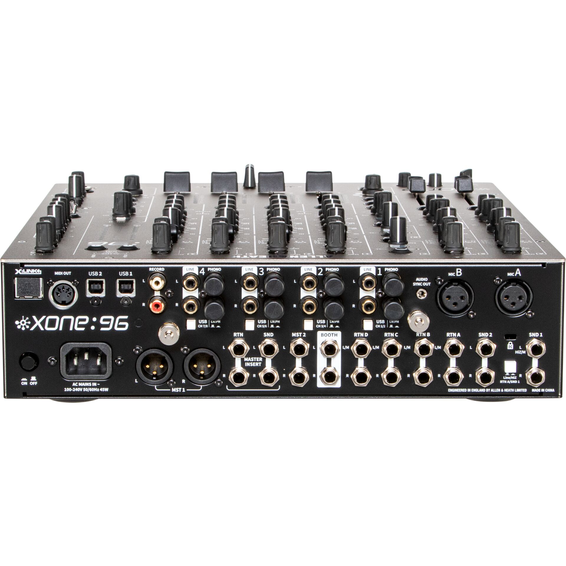 DJ-Mixer, 8-Kanal, Xone:96, USB/Line Eingänge, XLR/1/4" Anschlüsse