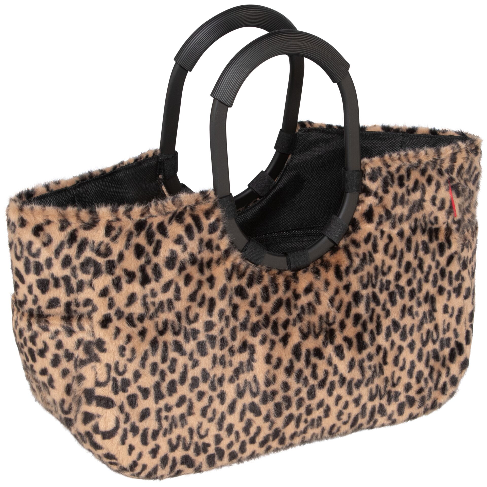 Tasche, Leopardenmuster, Felloptik, Handtasche, Rundgriffe
