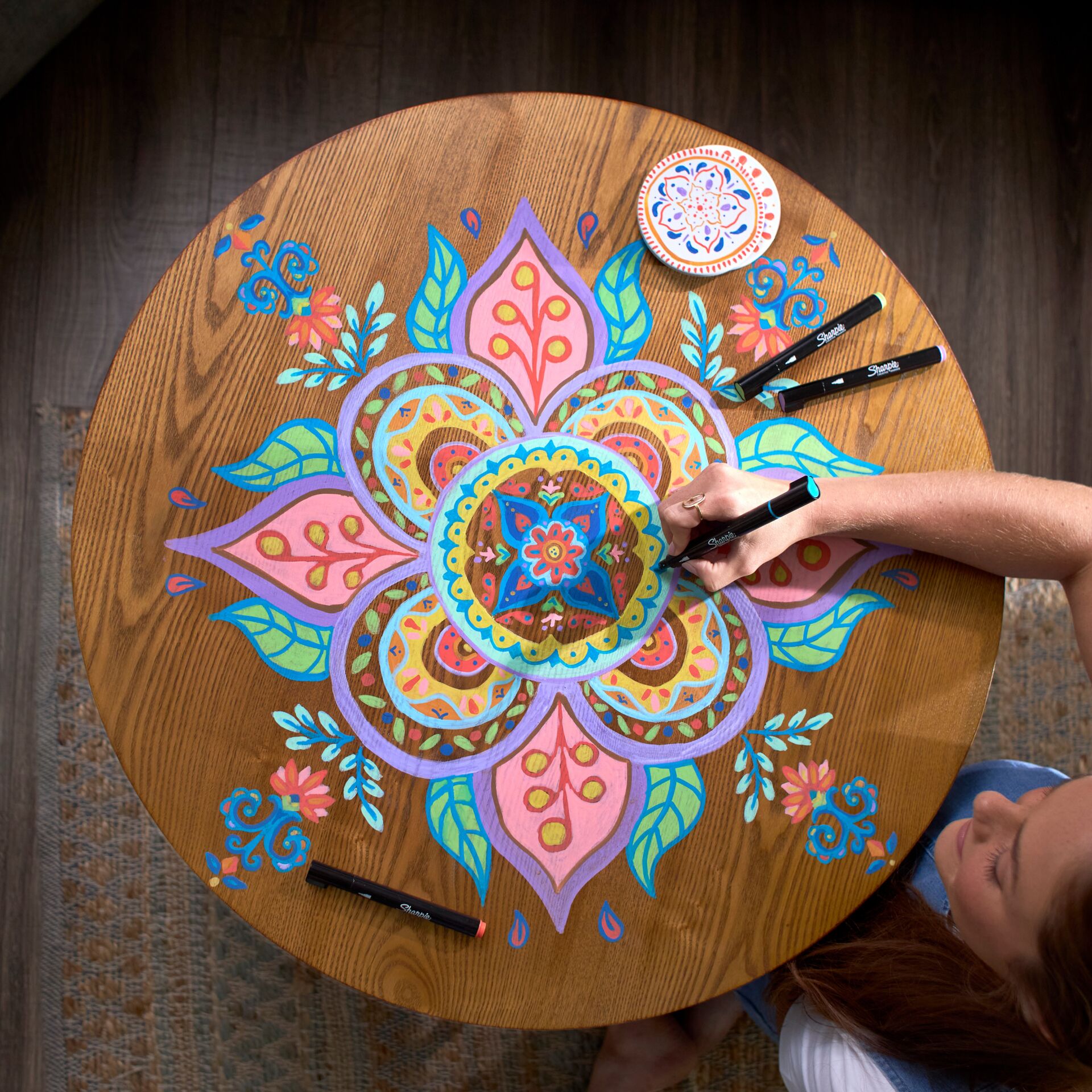 Moebel, Tabelle, Tischplatte, Muster, Person