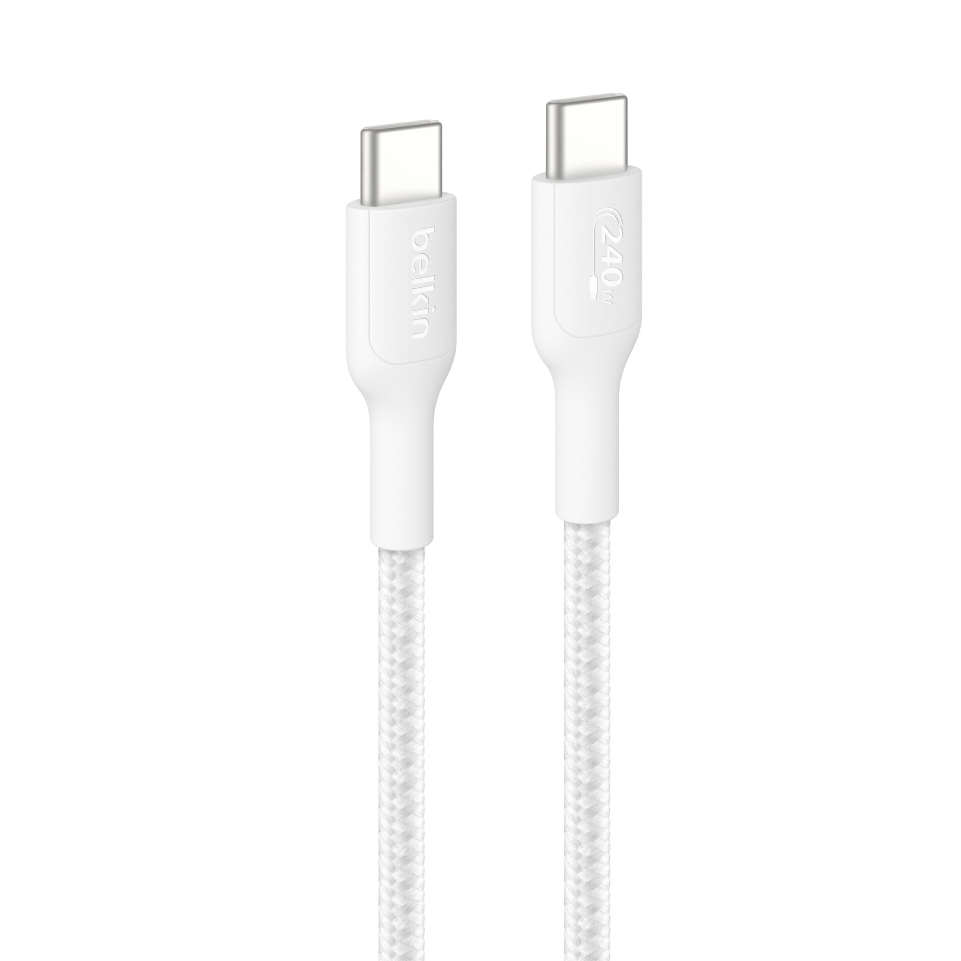Belkin USB-C/USB-c Kabel 240W 1m  geflochten, weiß    CAB025hq1MWH