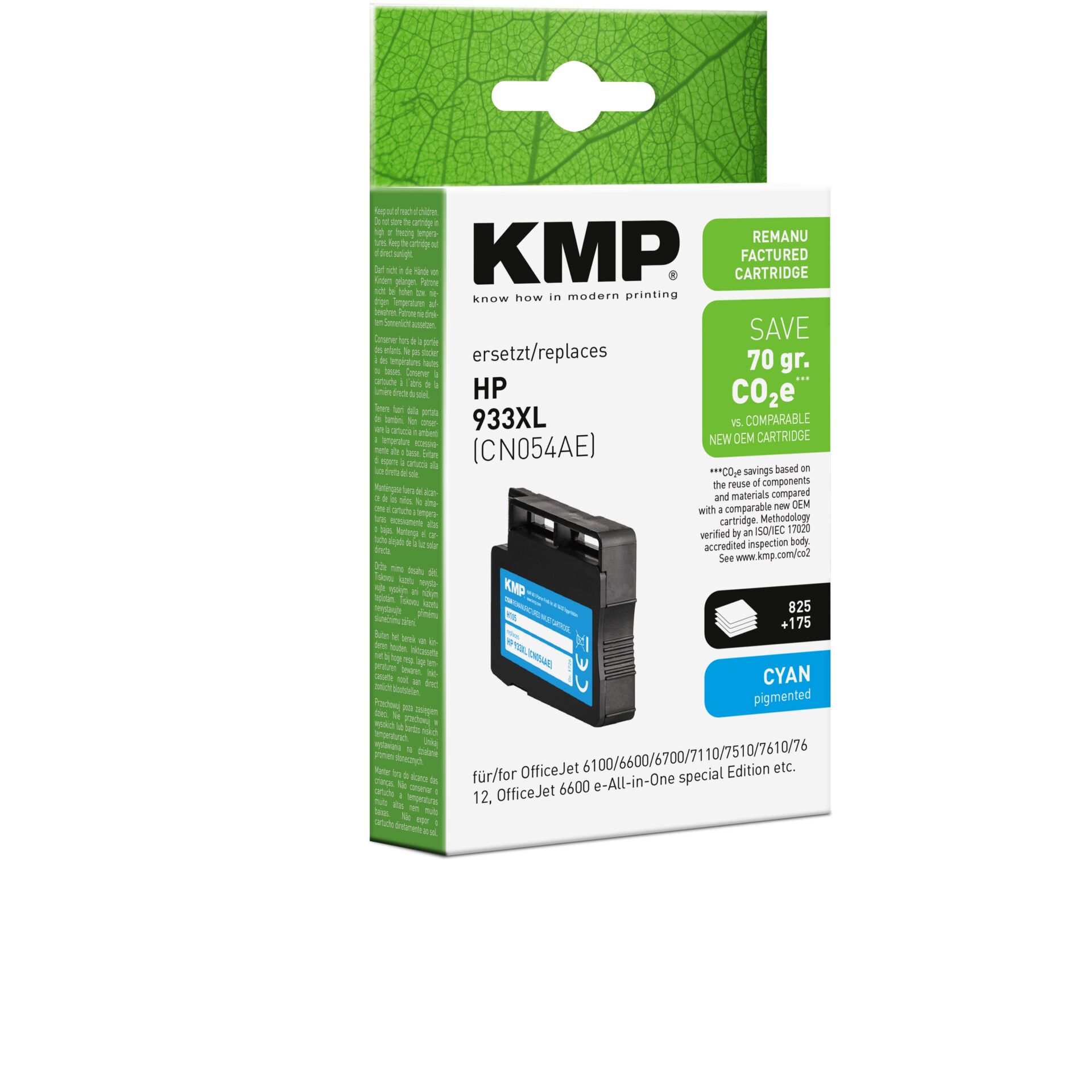 Adapter, Elektronik, Computer-Ausrüstung, Computerausrüstung, Visitenkarte, Tintenpatrone, HP 933XL, Cyan, KMP kompatibel, Co2e sparen
