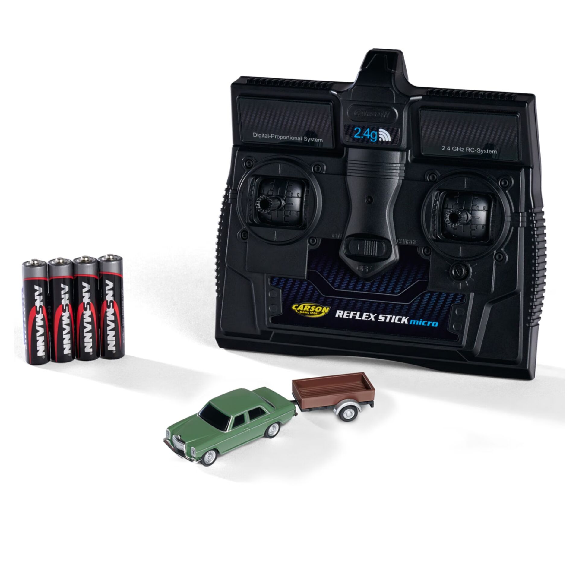 Fernbedienung, RC-System, 4 AA-Batterien, Modelauto, Autoanhänger