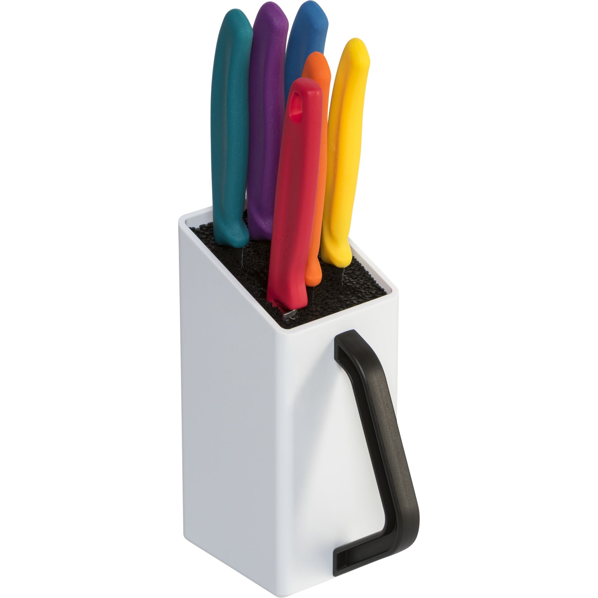 messerblock, messer, küchenwerkzeug, griff, bunt