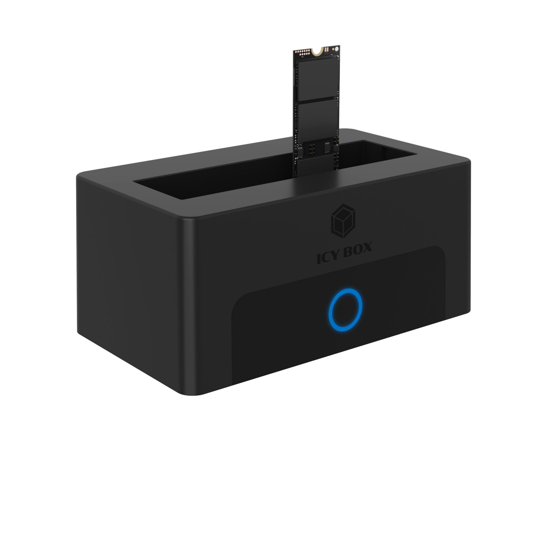 SSD Dock, Docking Station, externe SSD, schwarz, Beleuchtungssring