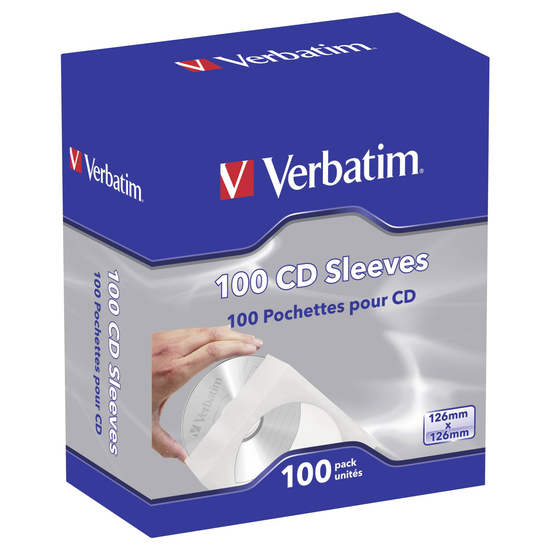 Verbatim CD / DVD Papierhülle  Papersleeve 100 Pack