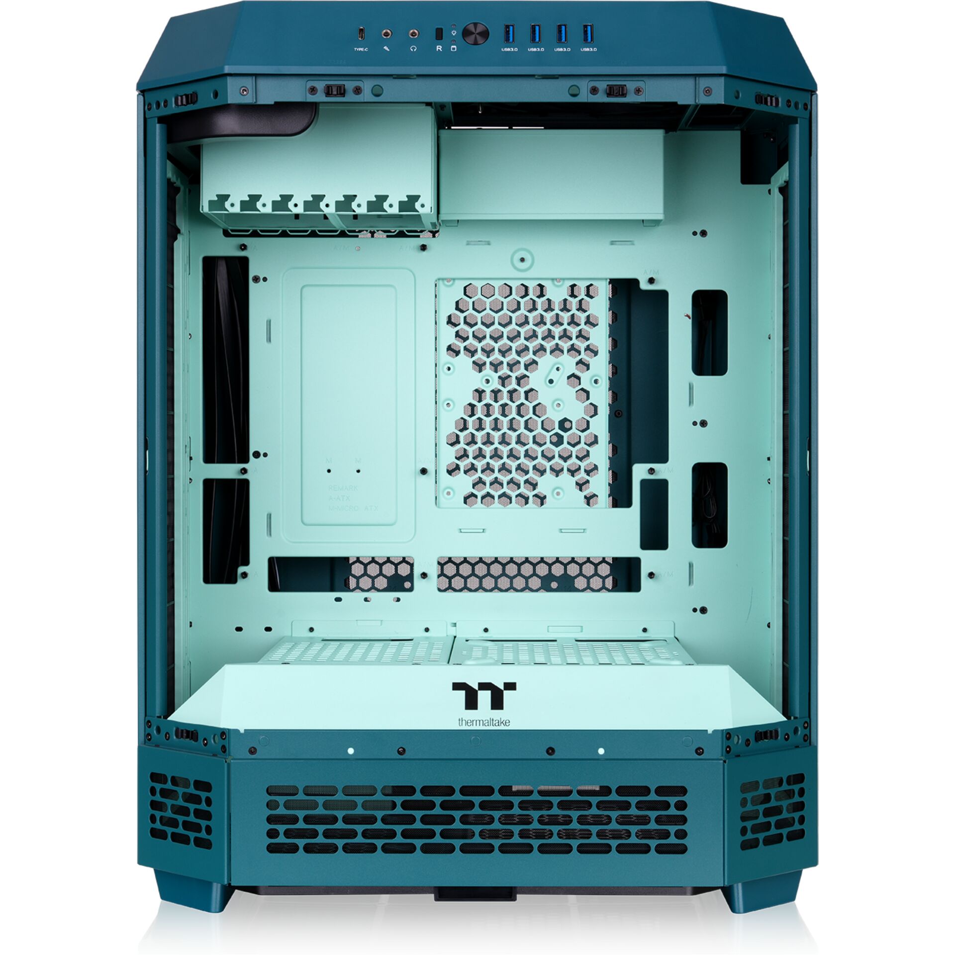 PC-Gehäuse, Mid-Tower, Türkises/Blaues Gehäuse, Mesh-Front, Thermaltake
