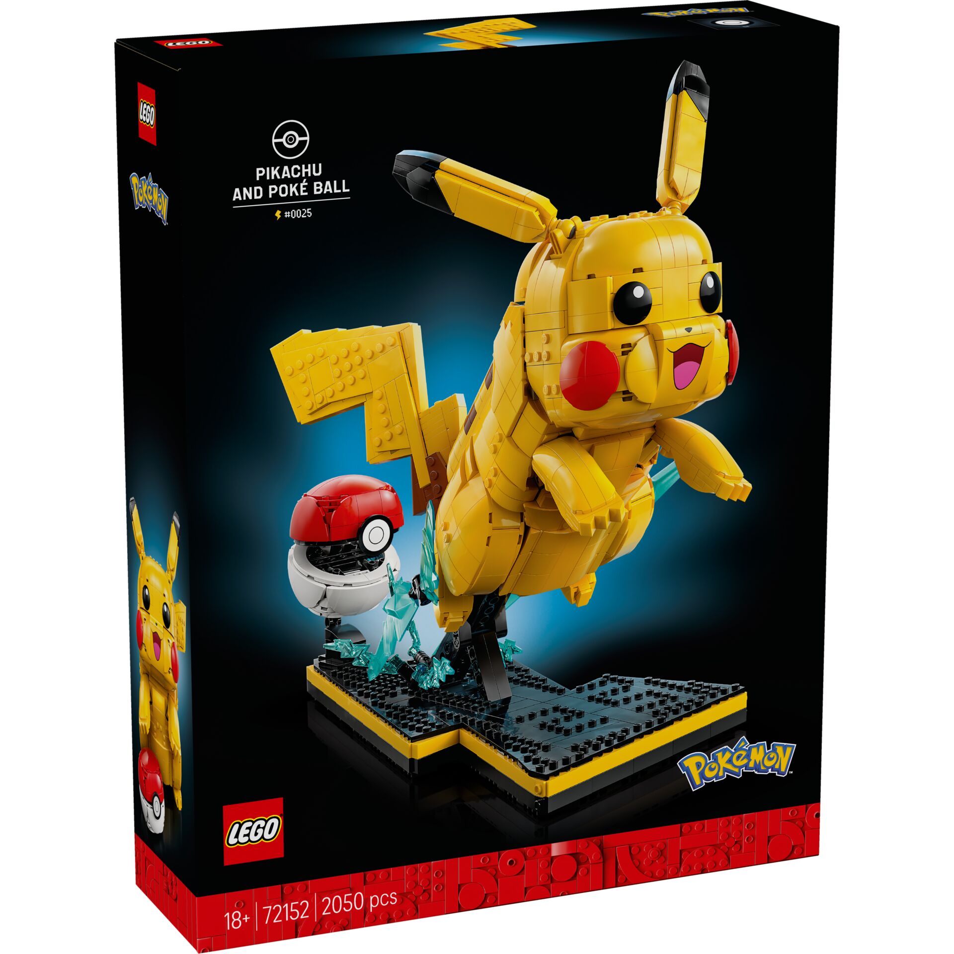 Lego Pikachu, Pokémon, Display Figure, Yellow statue, Brick model