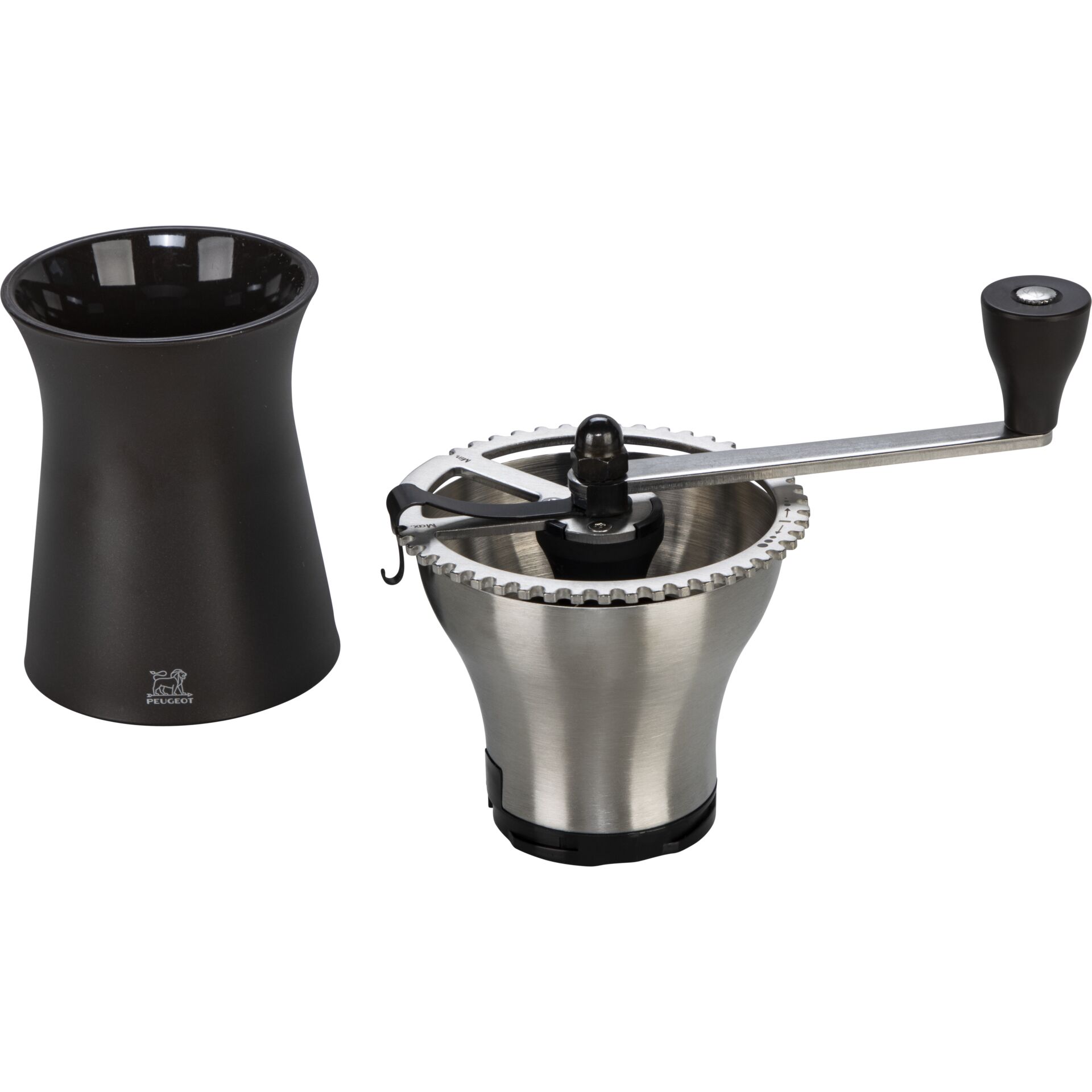Kaffeemühle, Manuelle Mühle, Edelstahl, Kreuzkornrad, Handkurbel