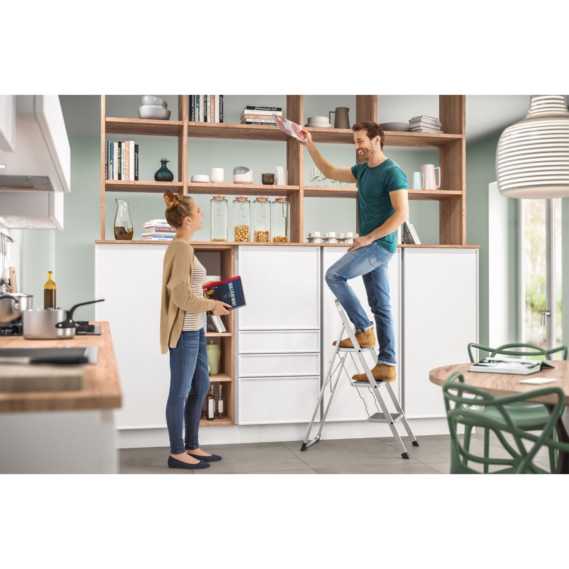 Küche, Leiter, Aufbewahrung, Schrank, Offene Regale