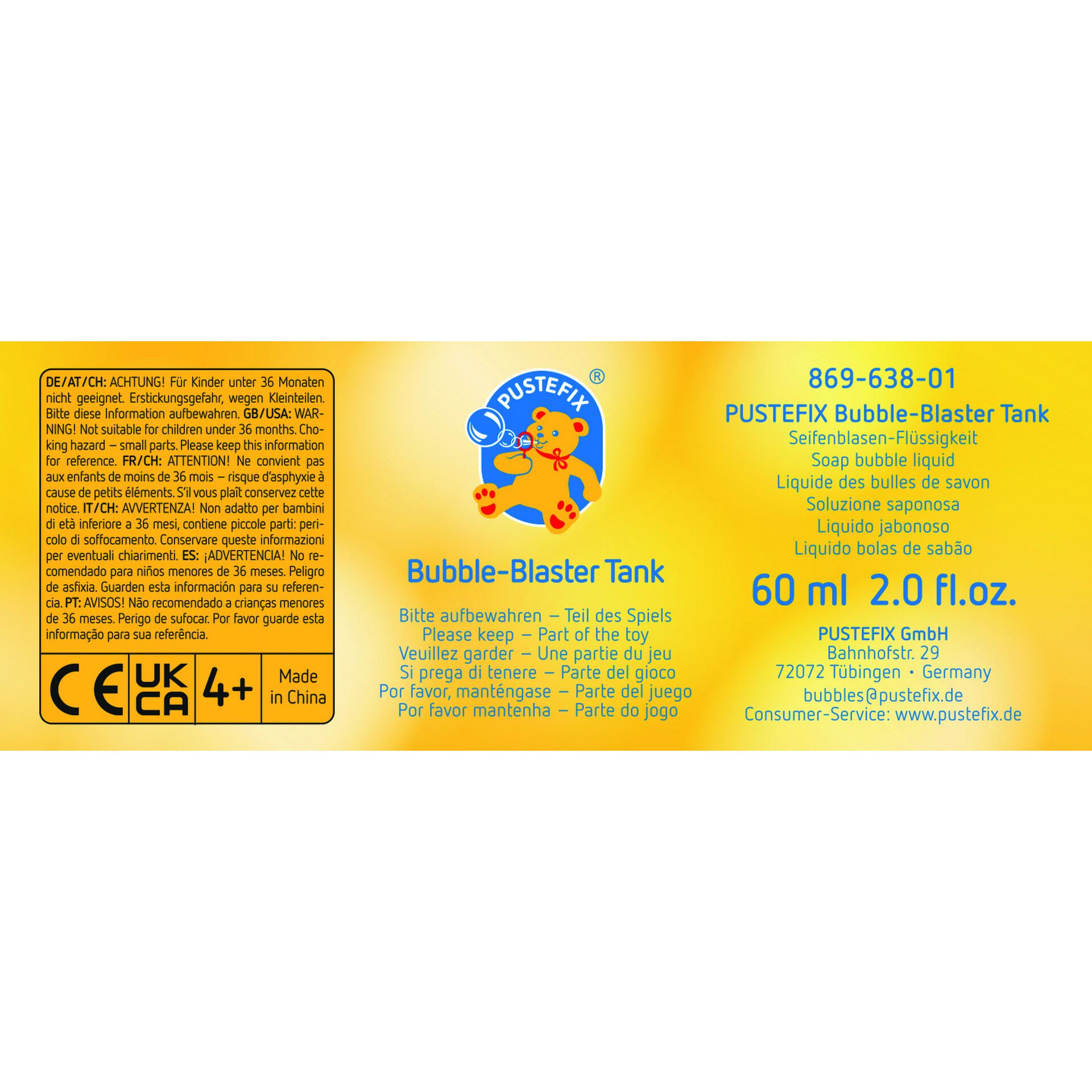 Bubble Tank, Seifenblasen-Liquid, Flüssigkeit, Spielzeug, 2.0 fl oz