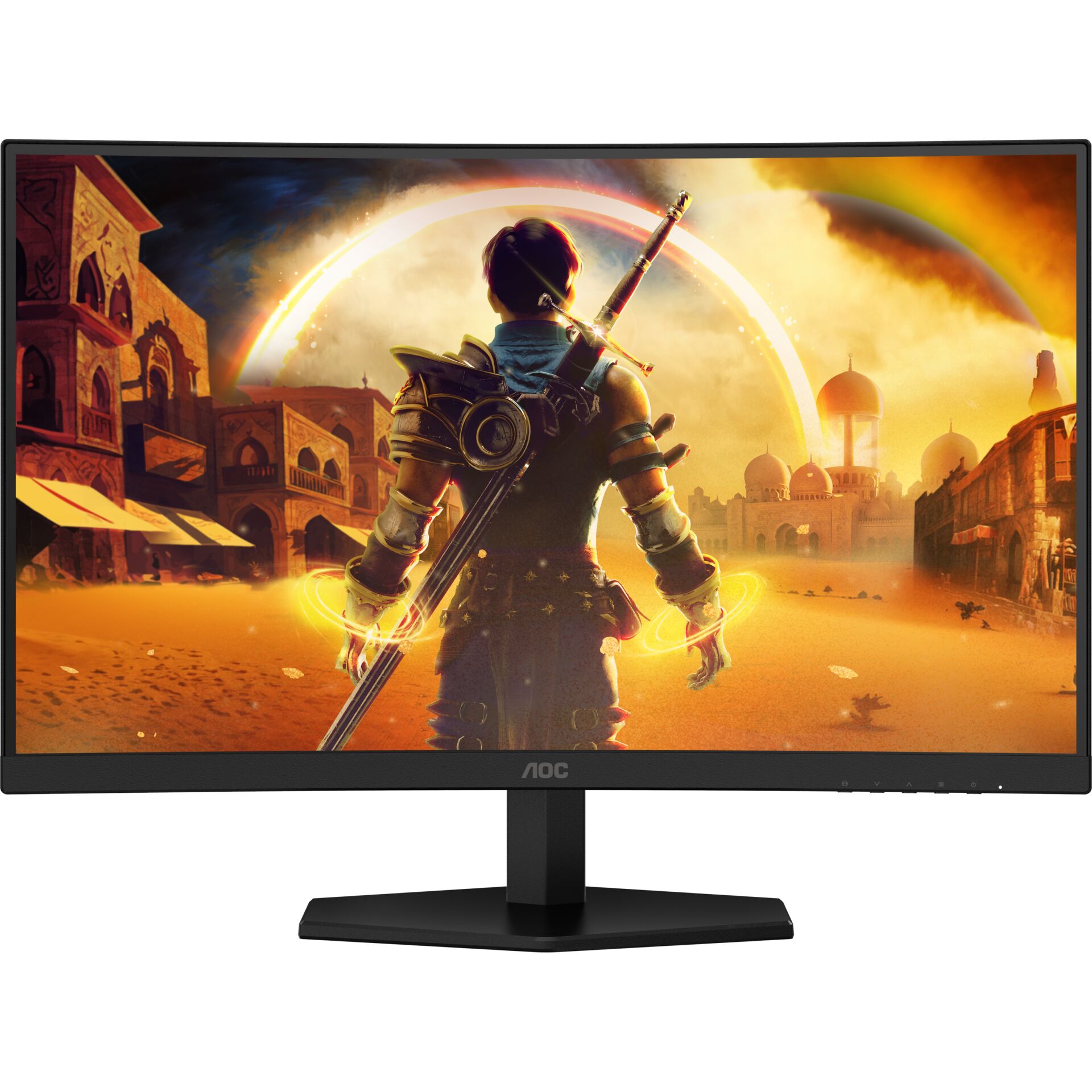 Gaming-Monitor, AOC-Monitor, Schwarzes Gehäuse, Breitbildschirm, Standfuß