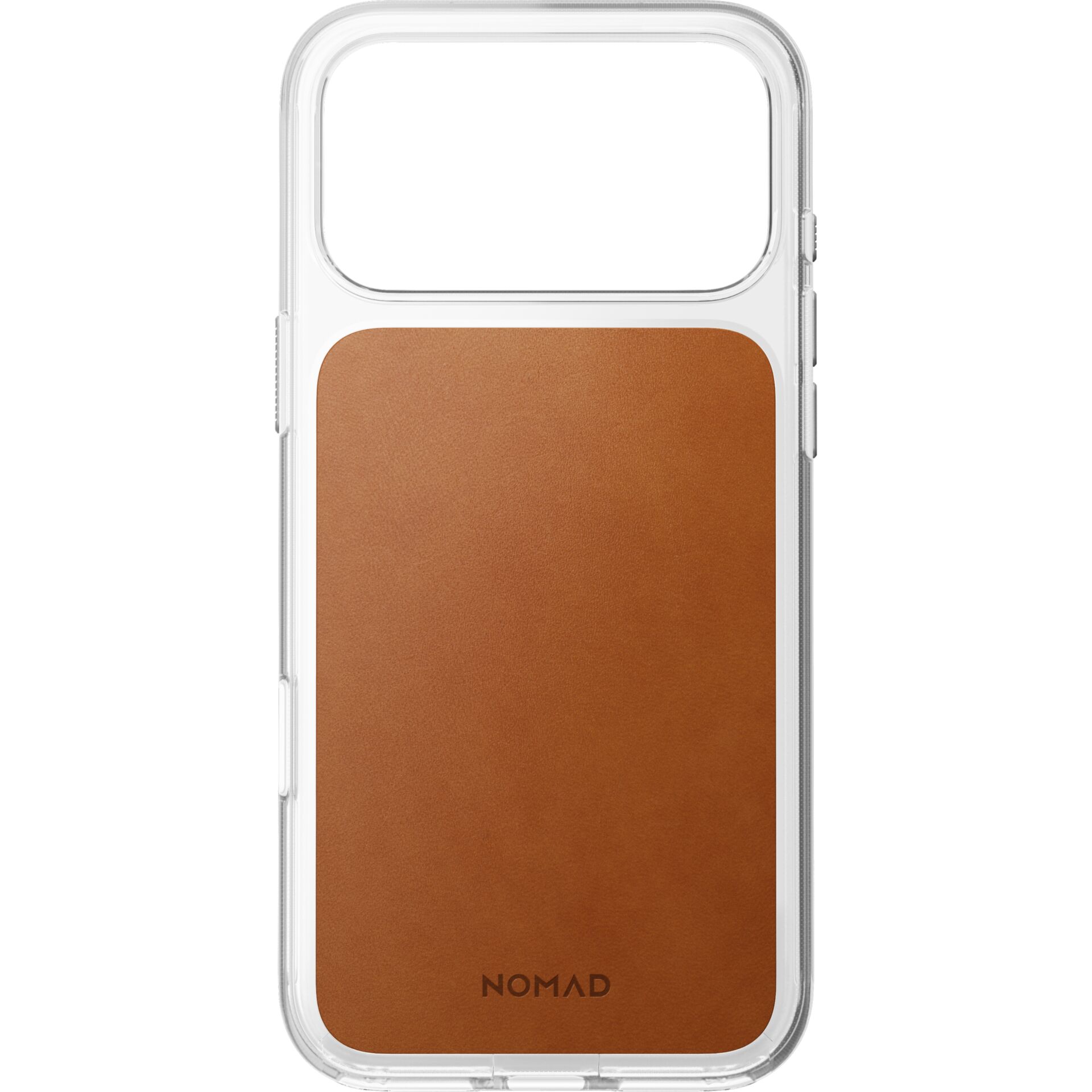 Hülle für Smartphone, Smartphone-Hülle, Braun Leder, Transparente Rückseite, Nomad
